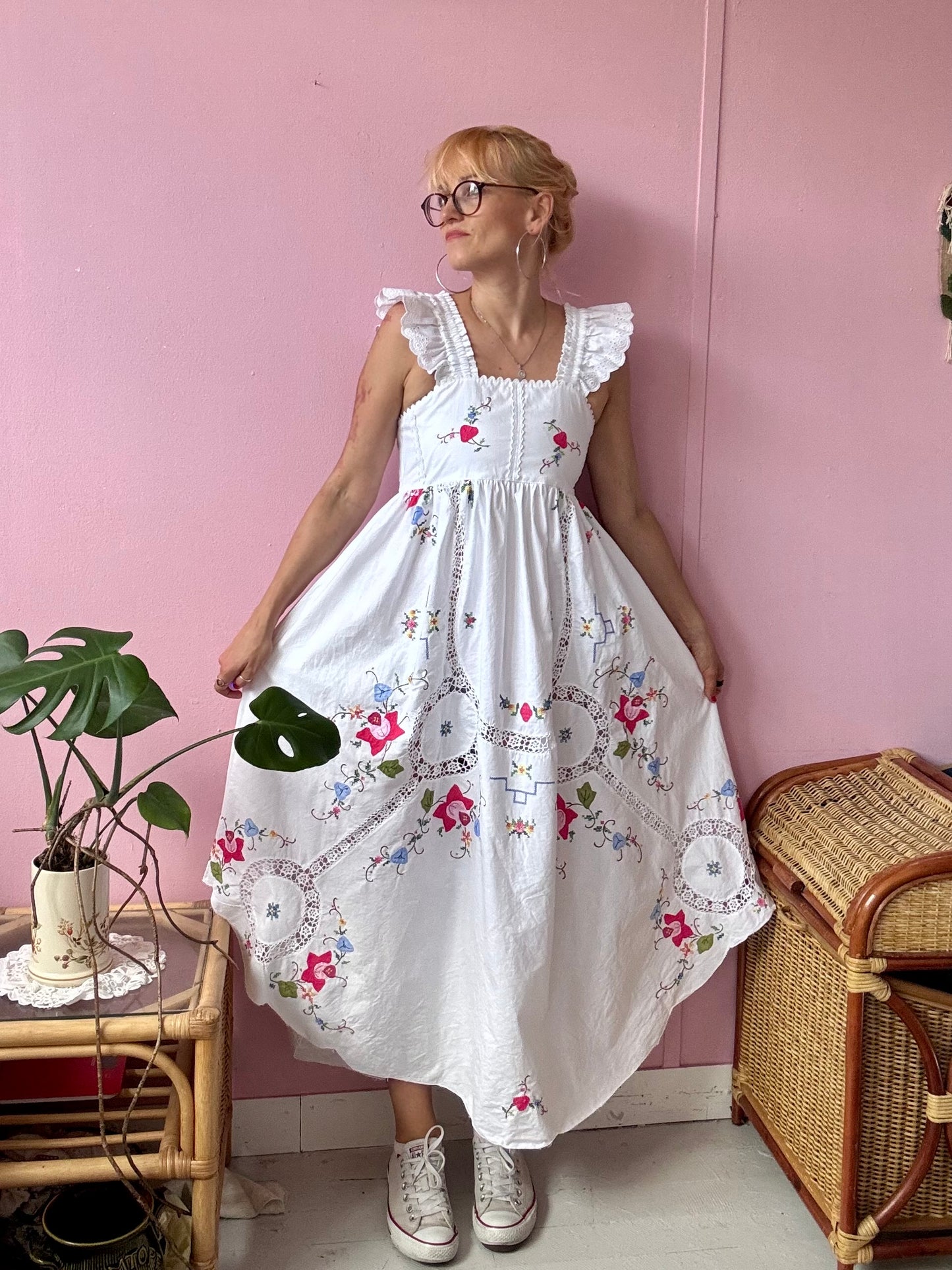 Floral maxi dress with straps