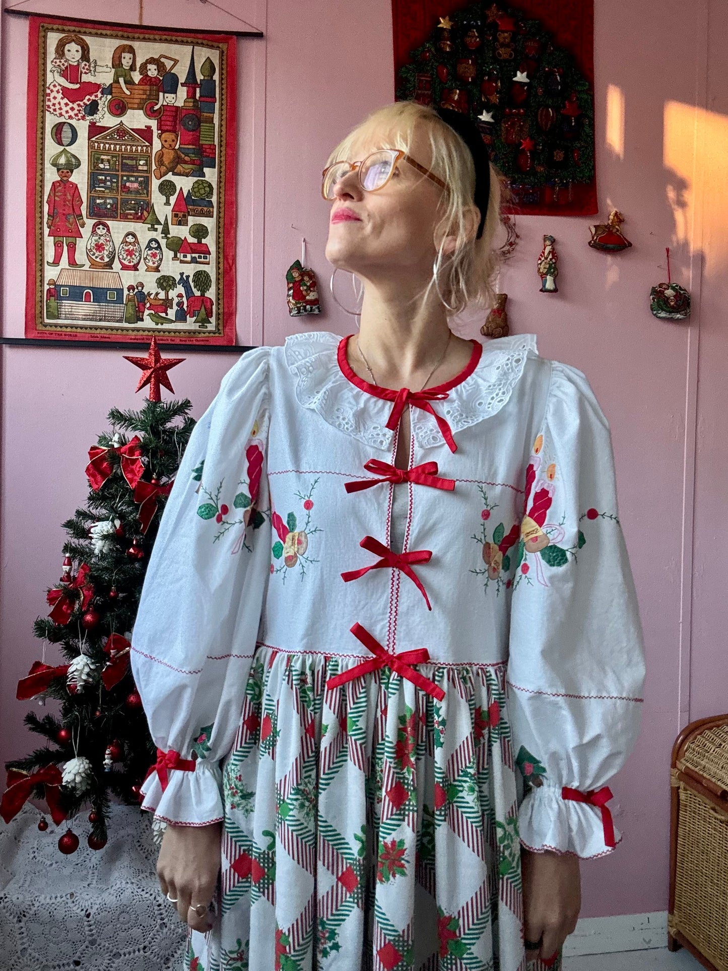Christmas dress with bows