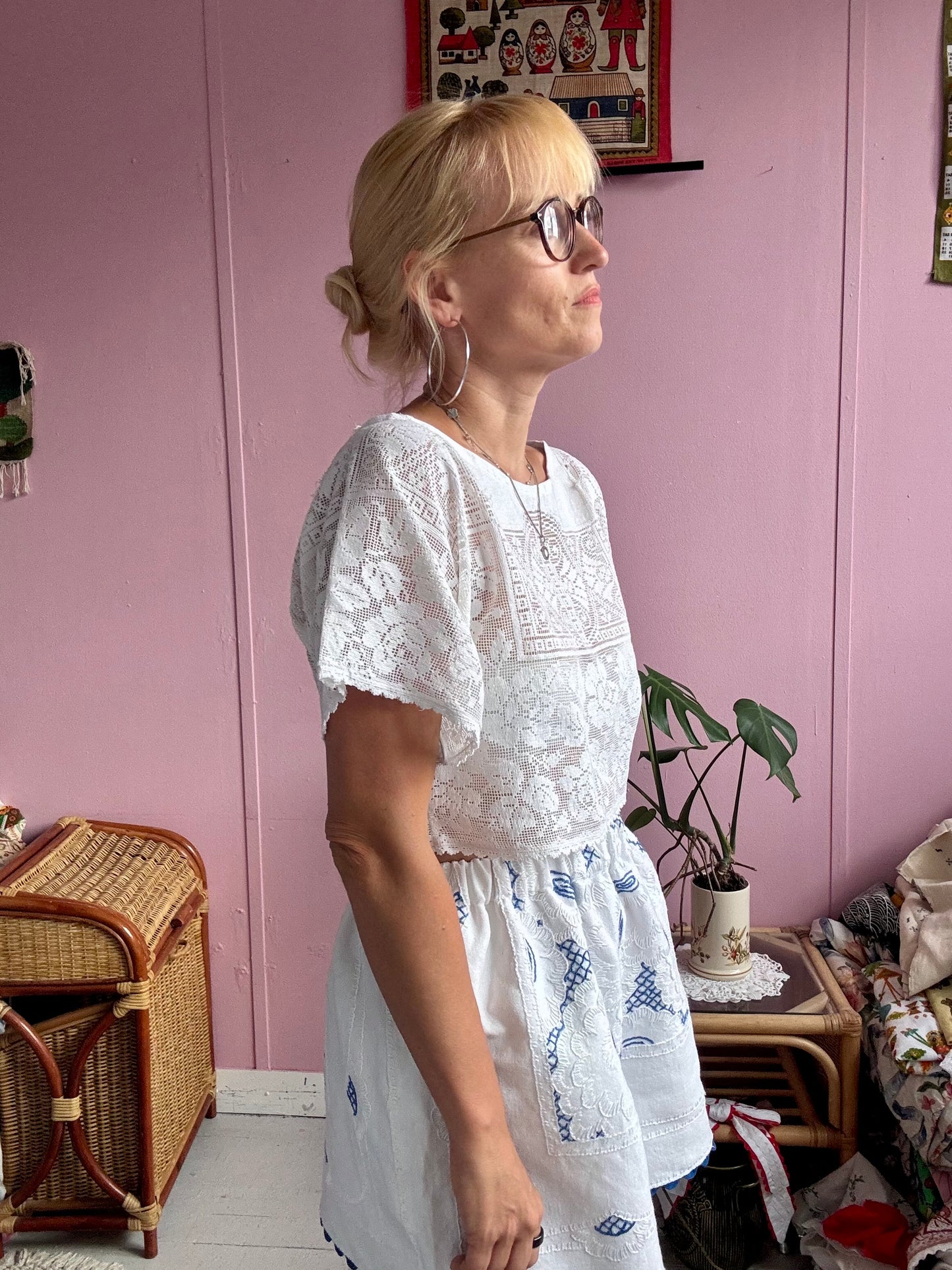 Ivory lace basic top