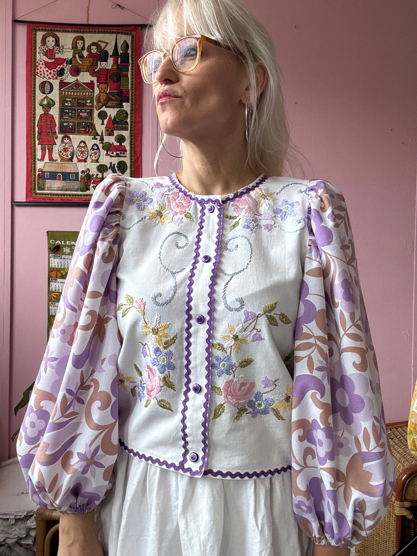 Lilac floral blouse