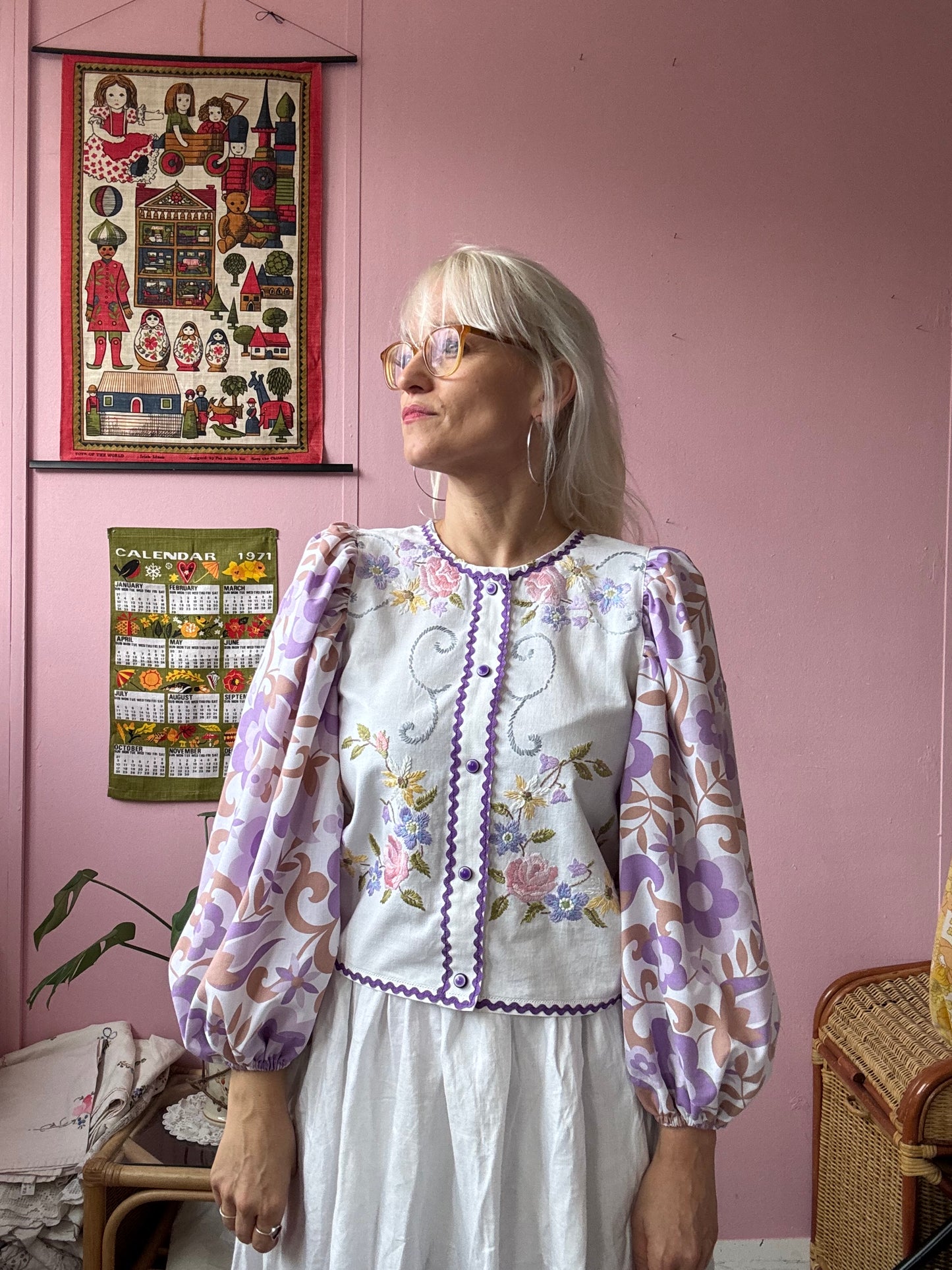 Lilac floral blouse