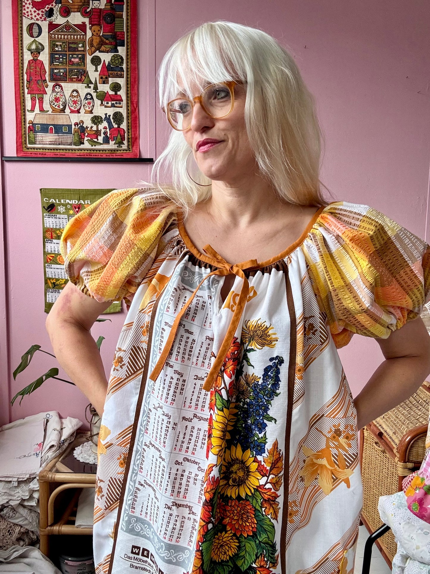 1979 vintage teatowel dress