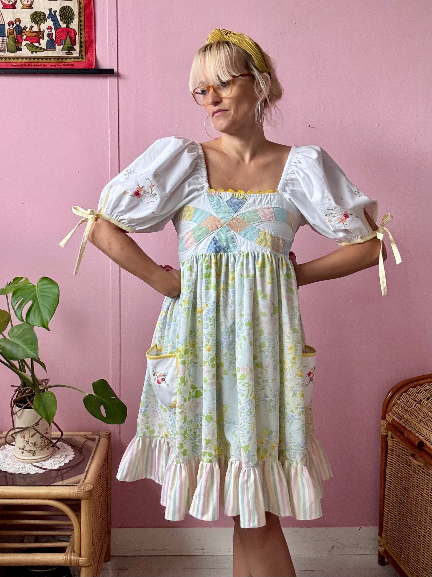 Patchwork and floral dress