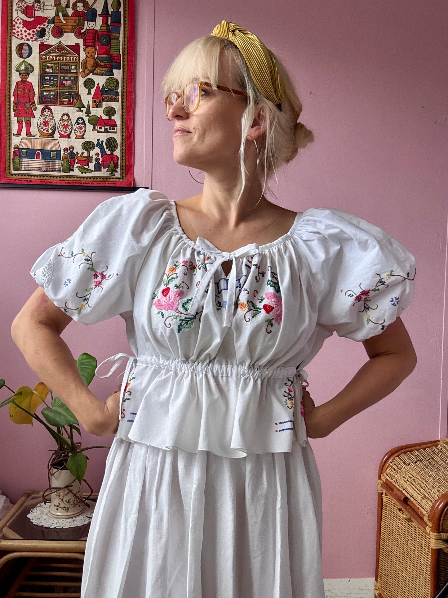 White embroidery blouse