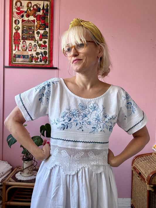 Blue floral top