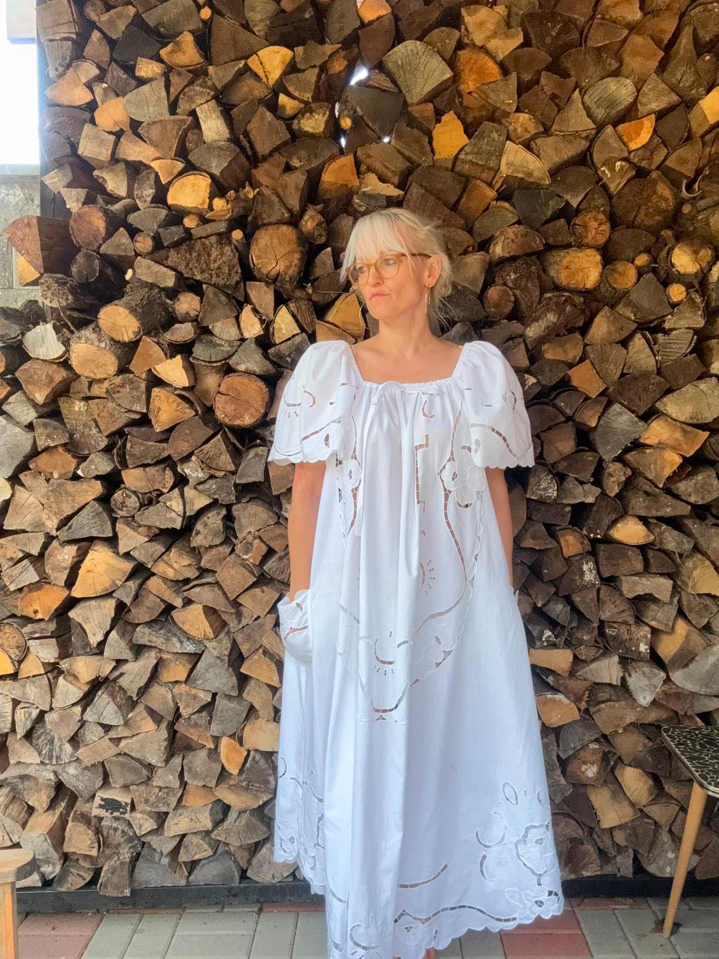 All white maxi dress