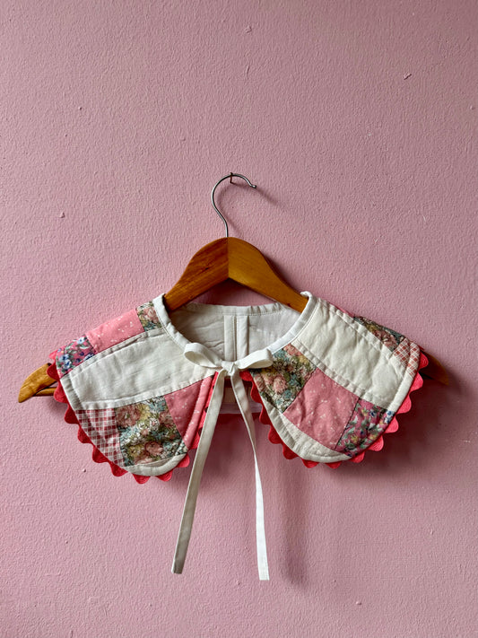 Patchwork collar with salmon ric rac