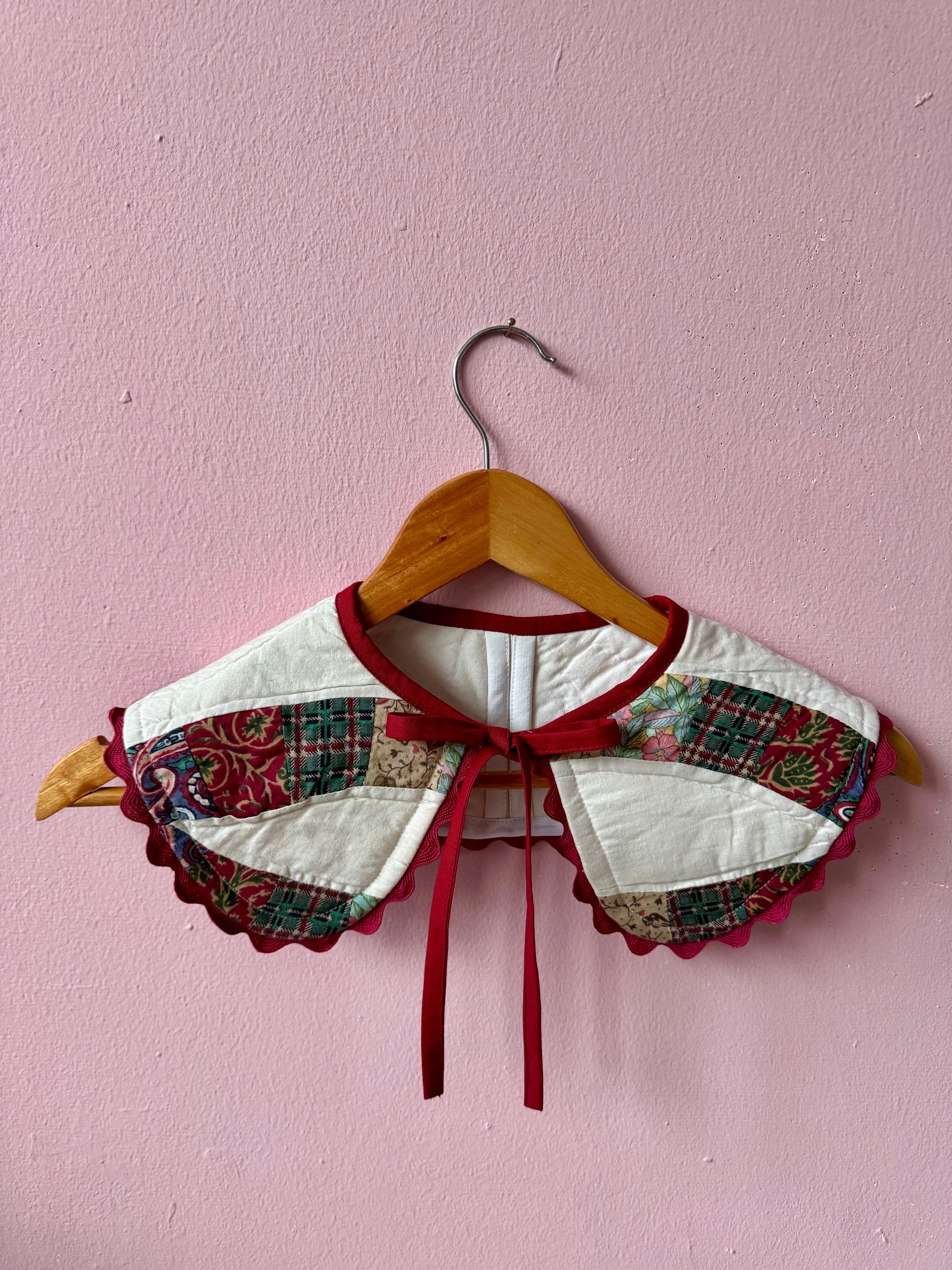 Patchwork collar with burgundy trims – tipsy flamingo clothes