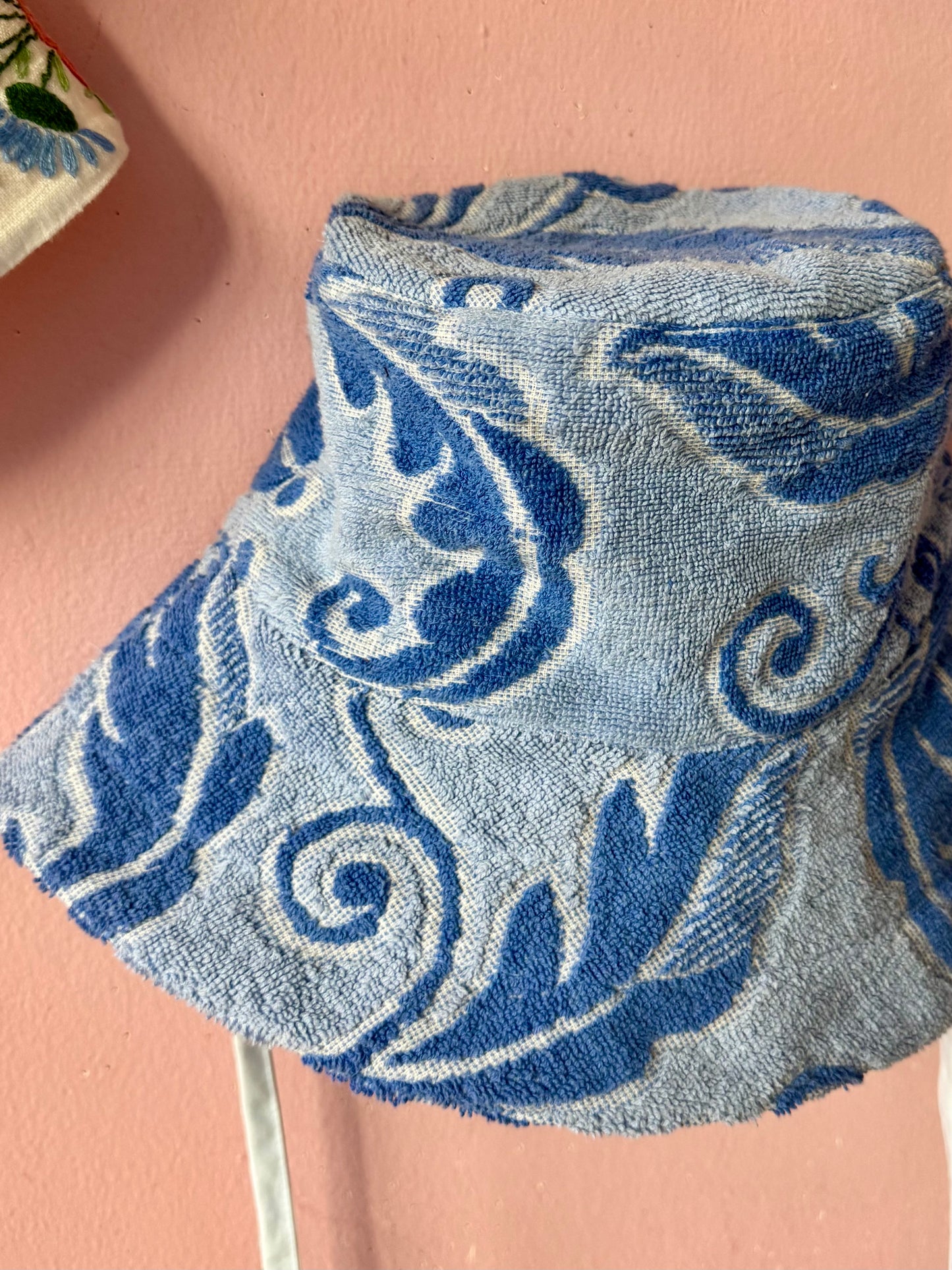 Blue vintage towel bucket hat