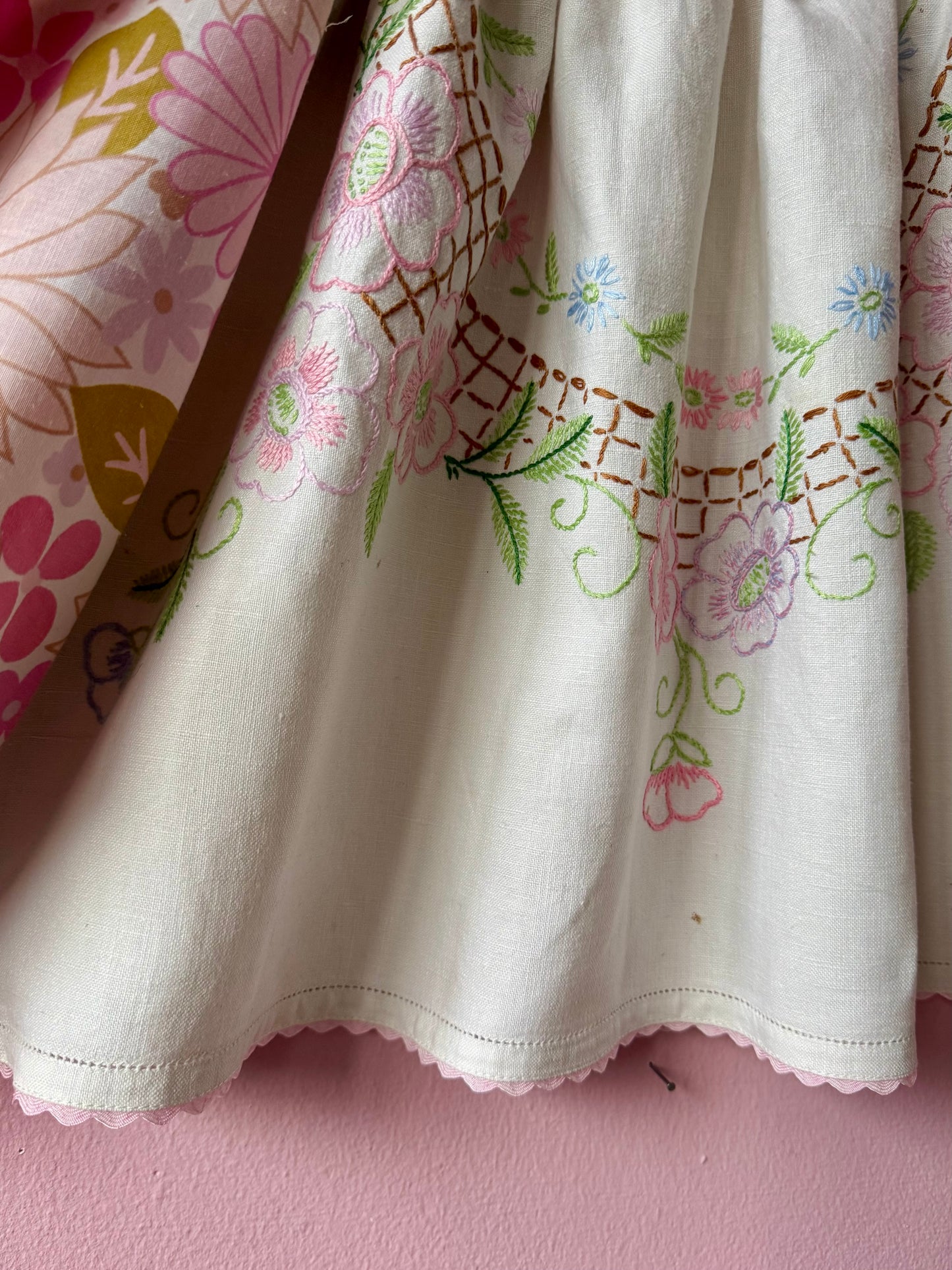 Pink floral and gingham blouse