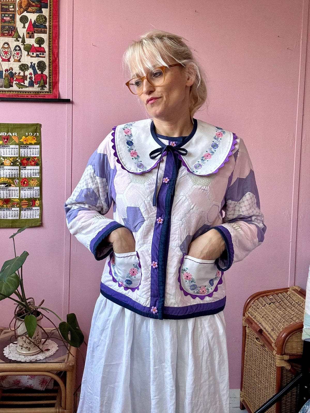 Lilac patchwork jacket