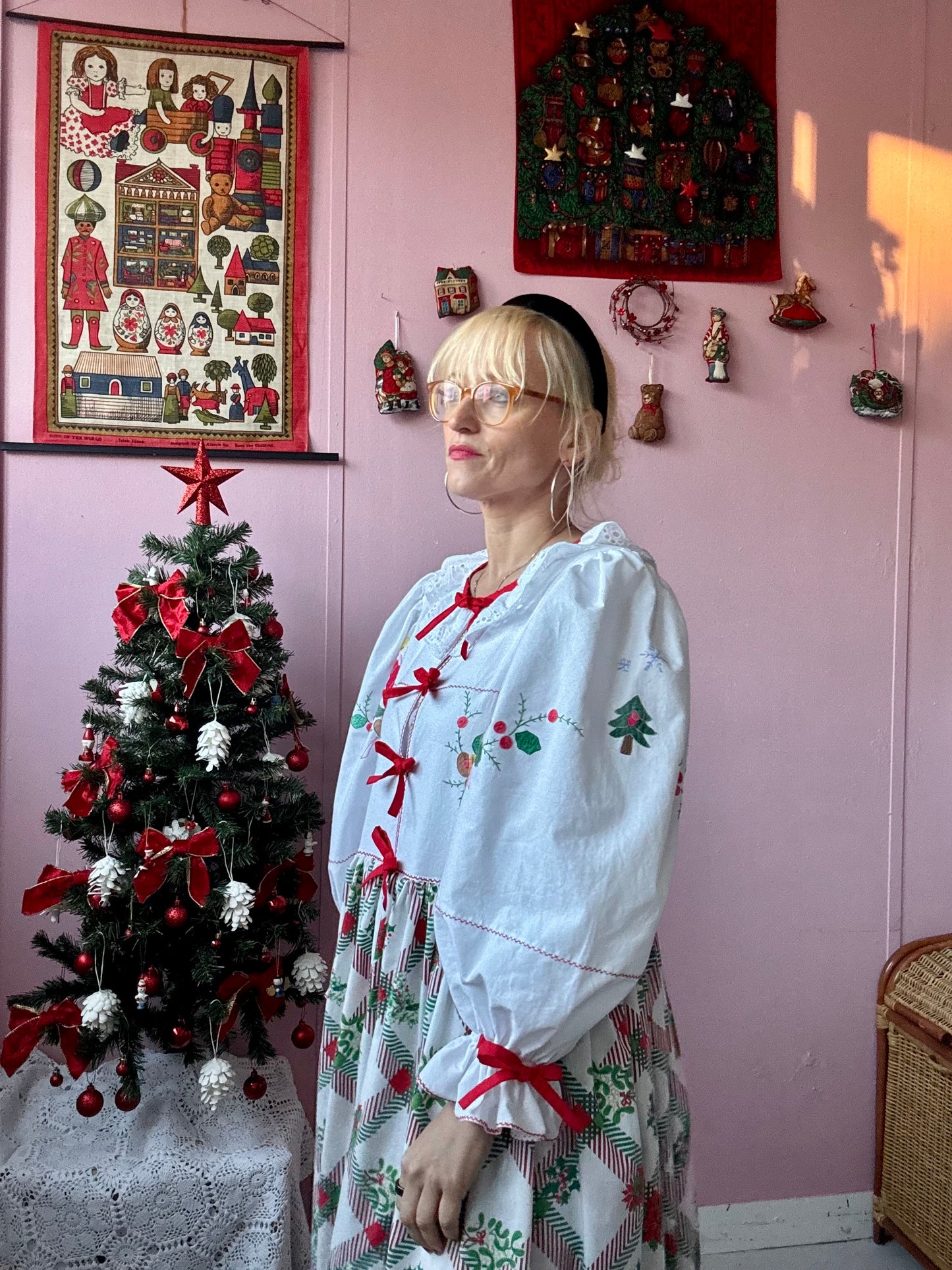 Christmas dress with bows