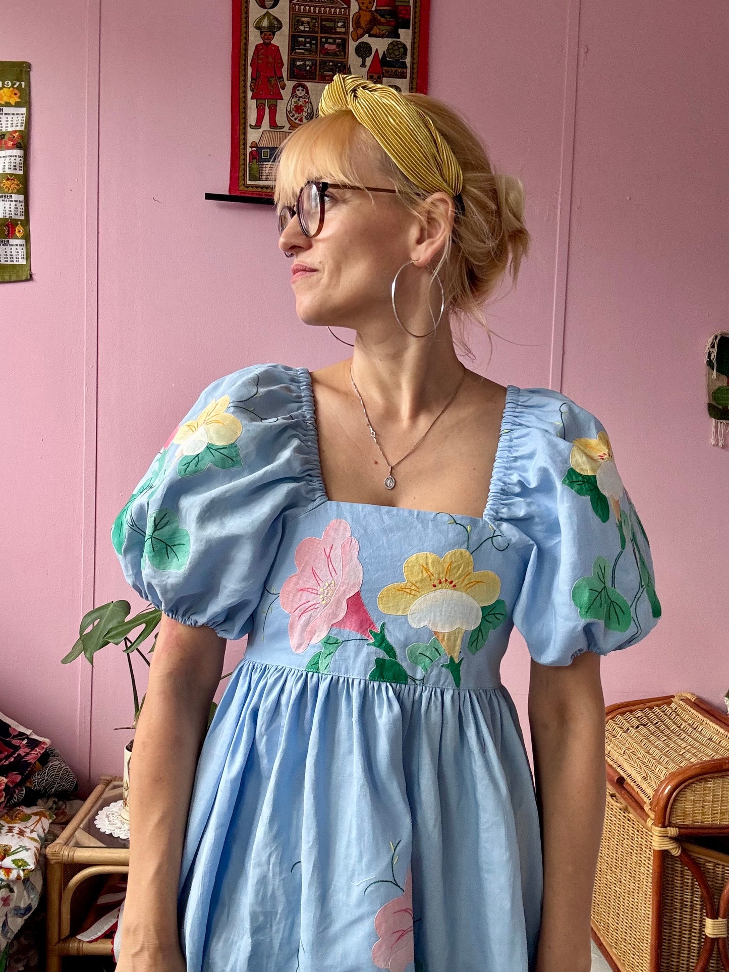 Light blue floral maxi dress