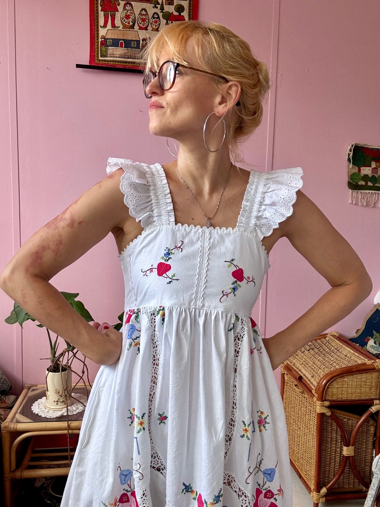 Floral maxi dress with straps