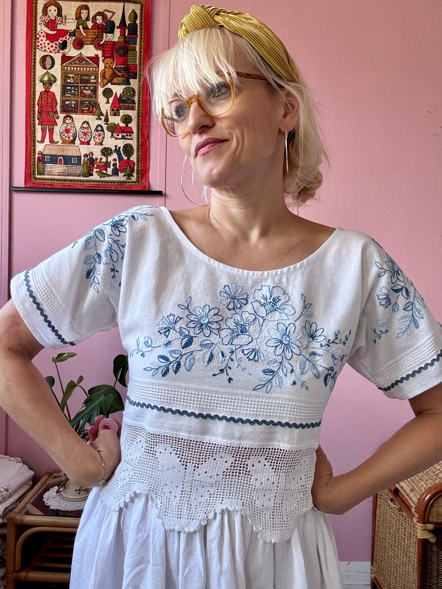 Blue floral top
