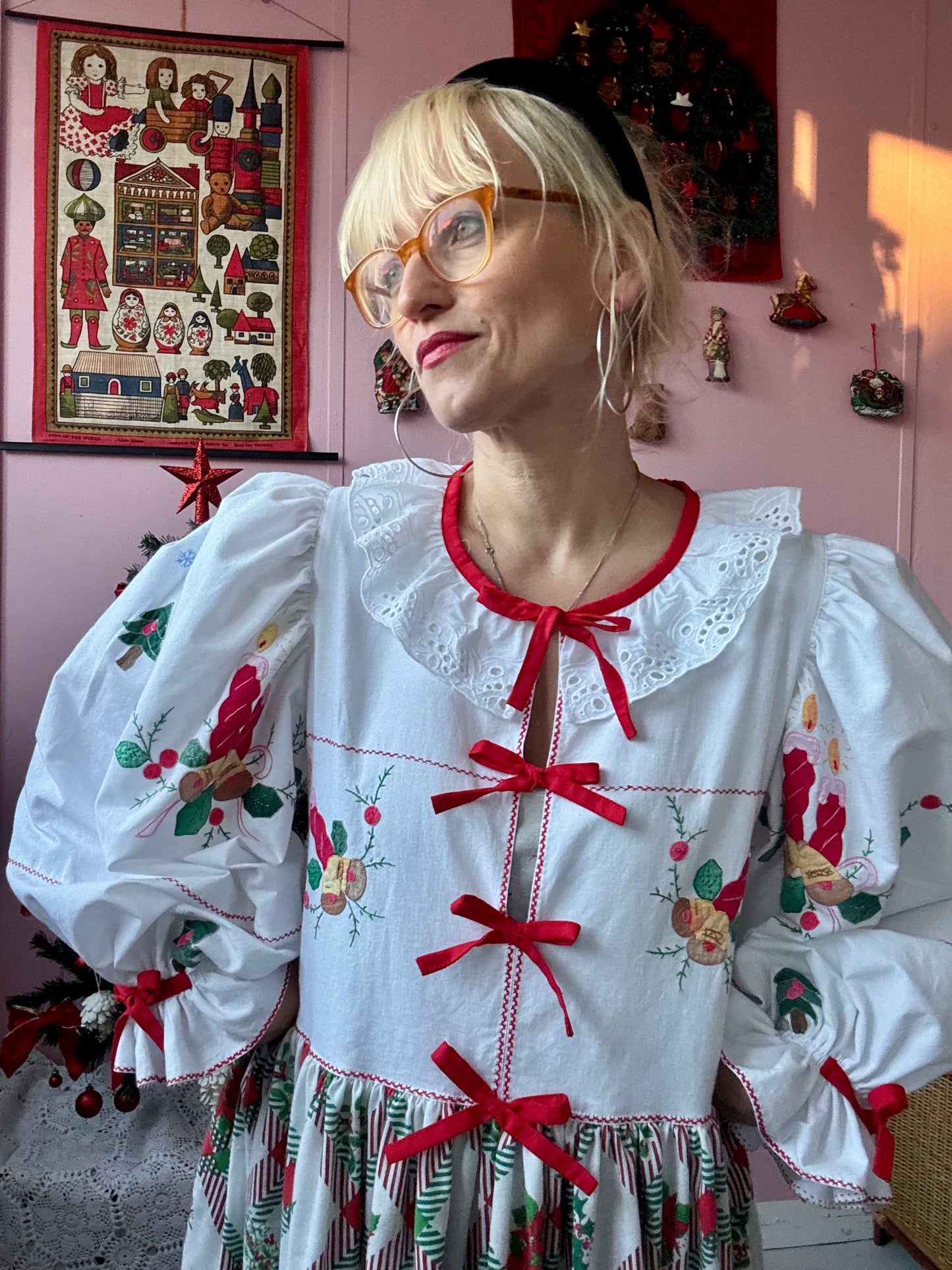 Christmas dress with bows