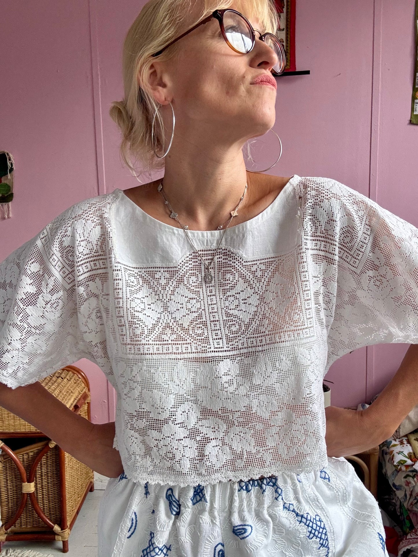 Ivory lace basic top