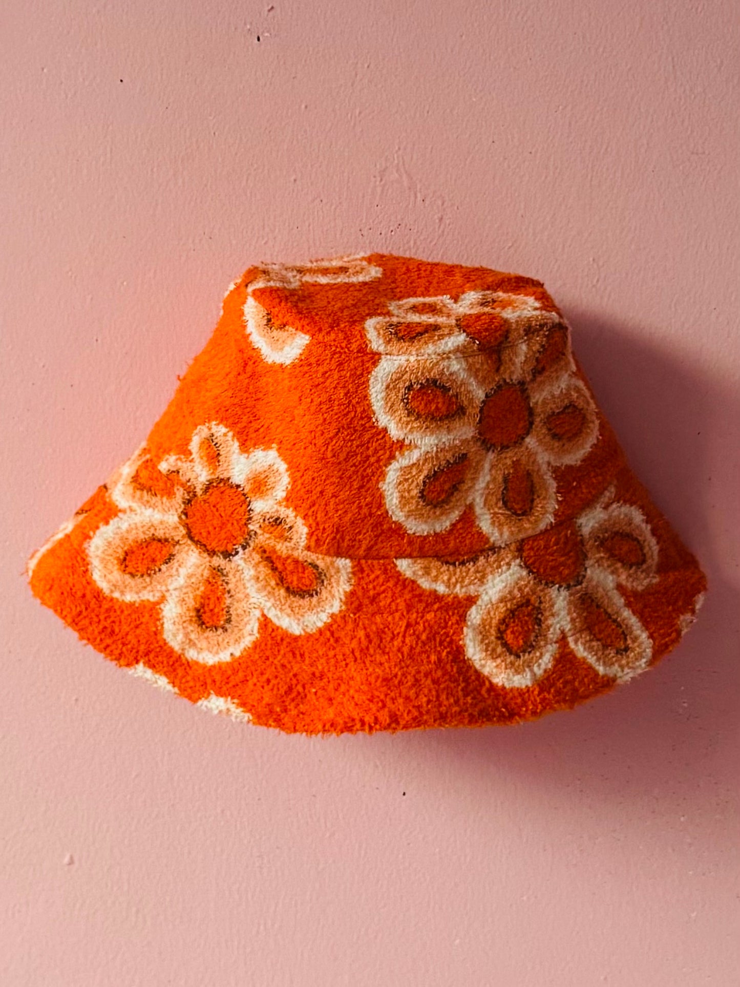 Orange floral bucket hat