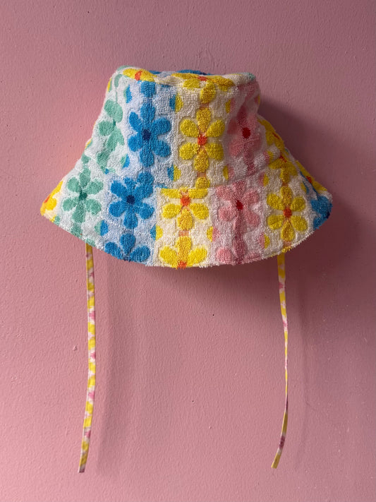 Floral vintage towel bucket hat
