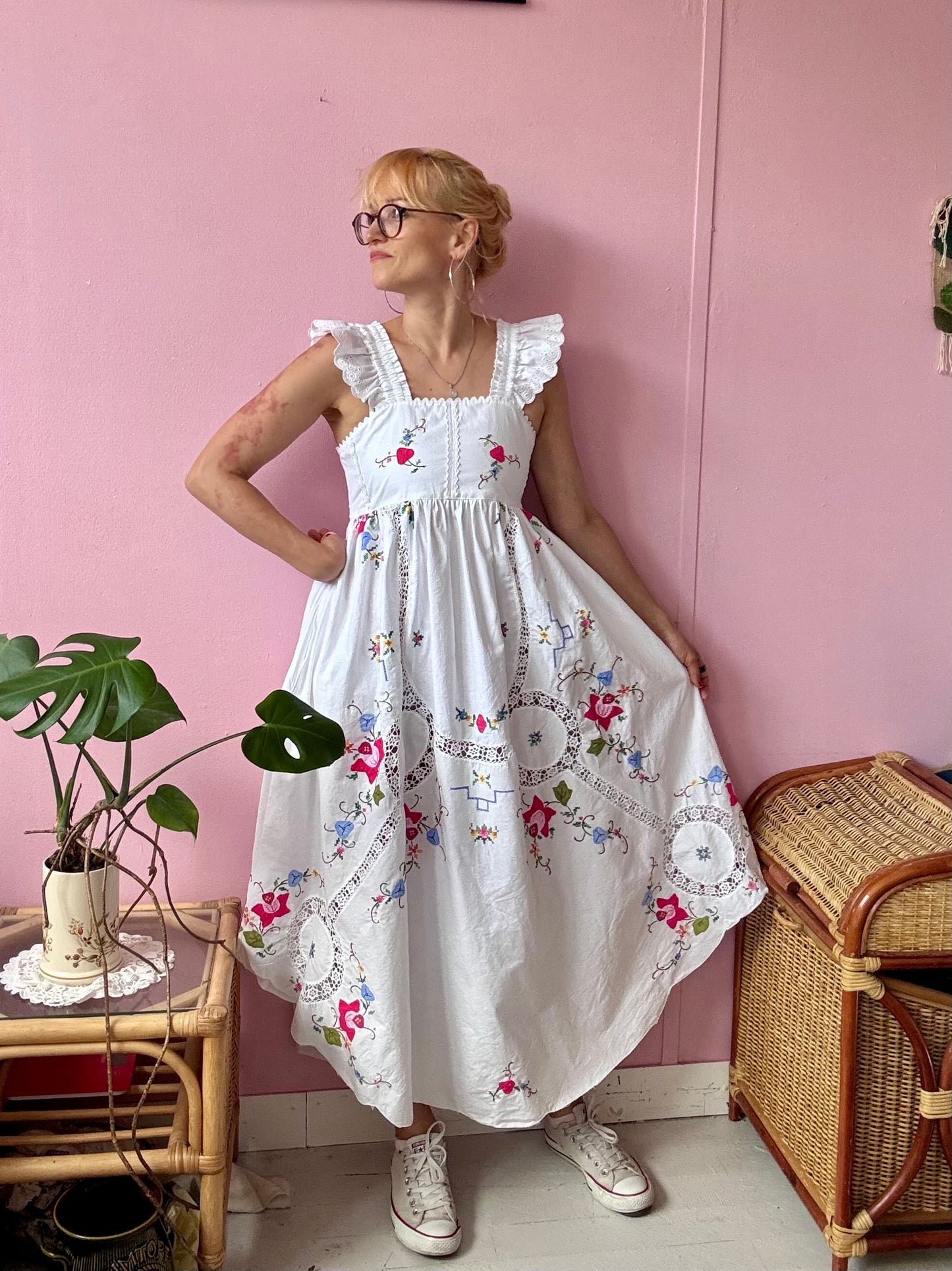Floral maxi dress with straps