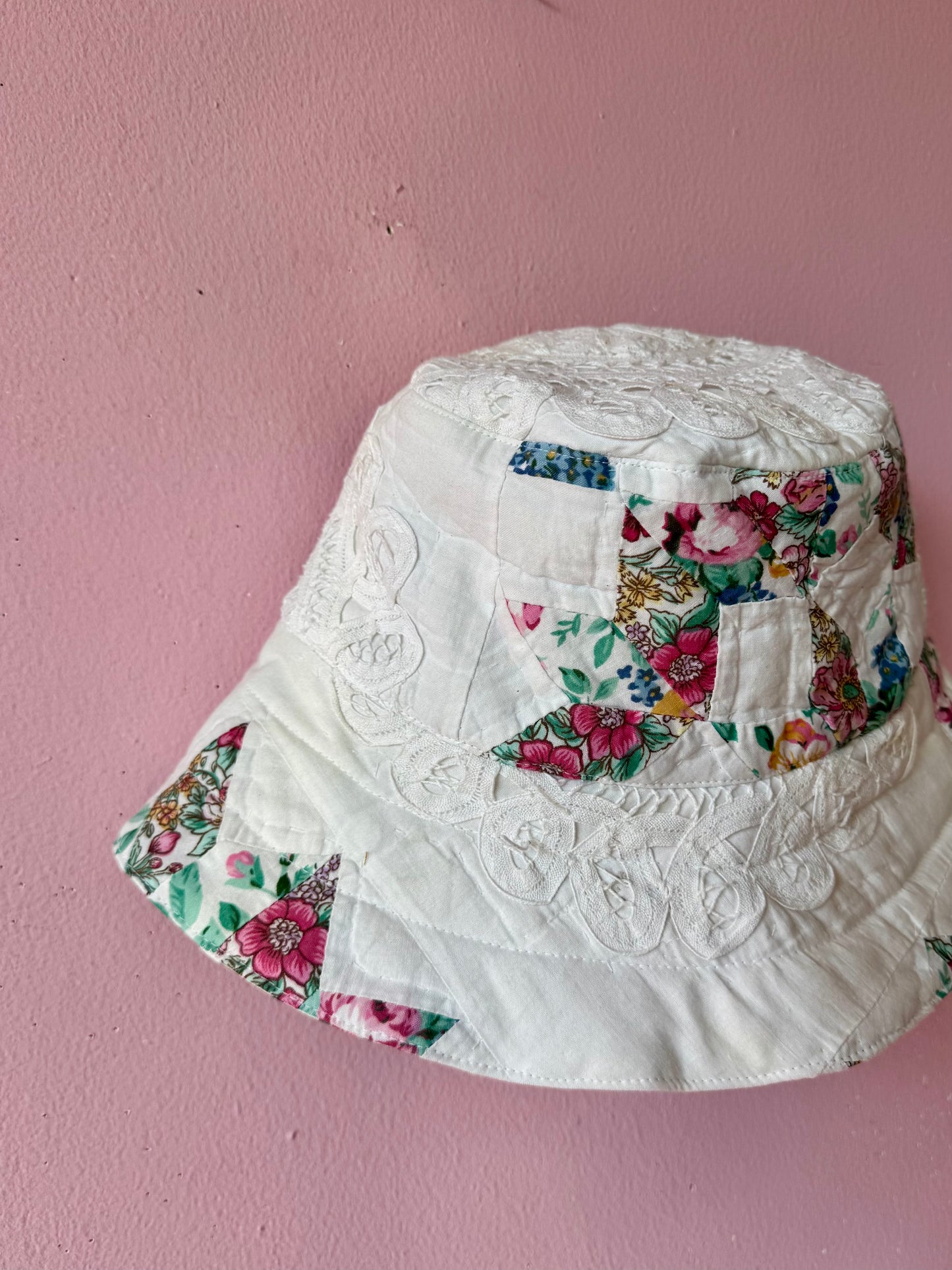Vintage patchwork bucket hat