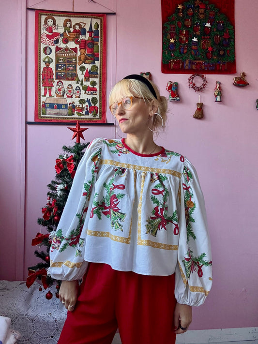 Christmas blouse with print