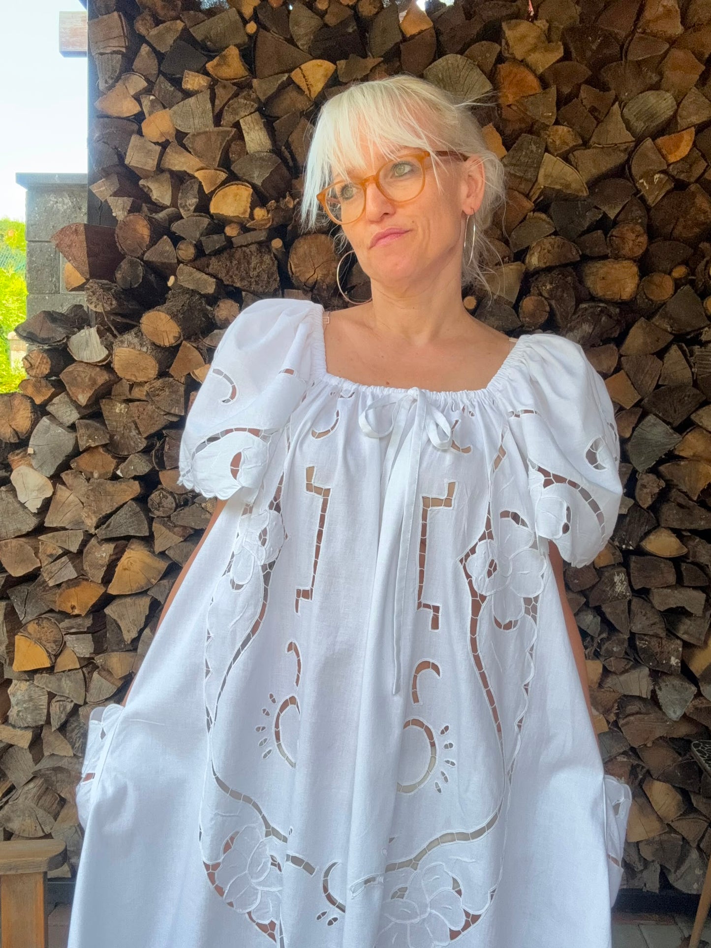 All white maxi dress