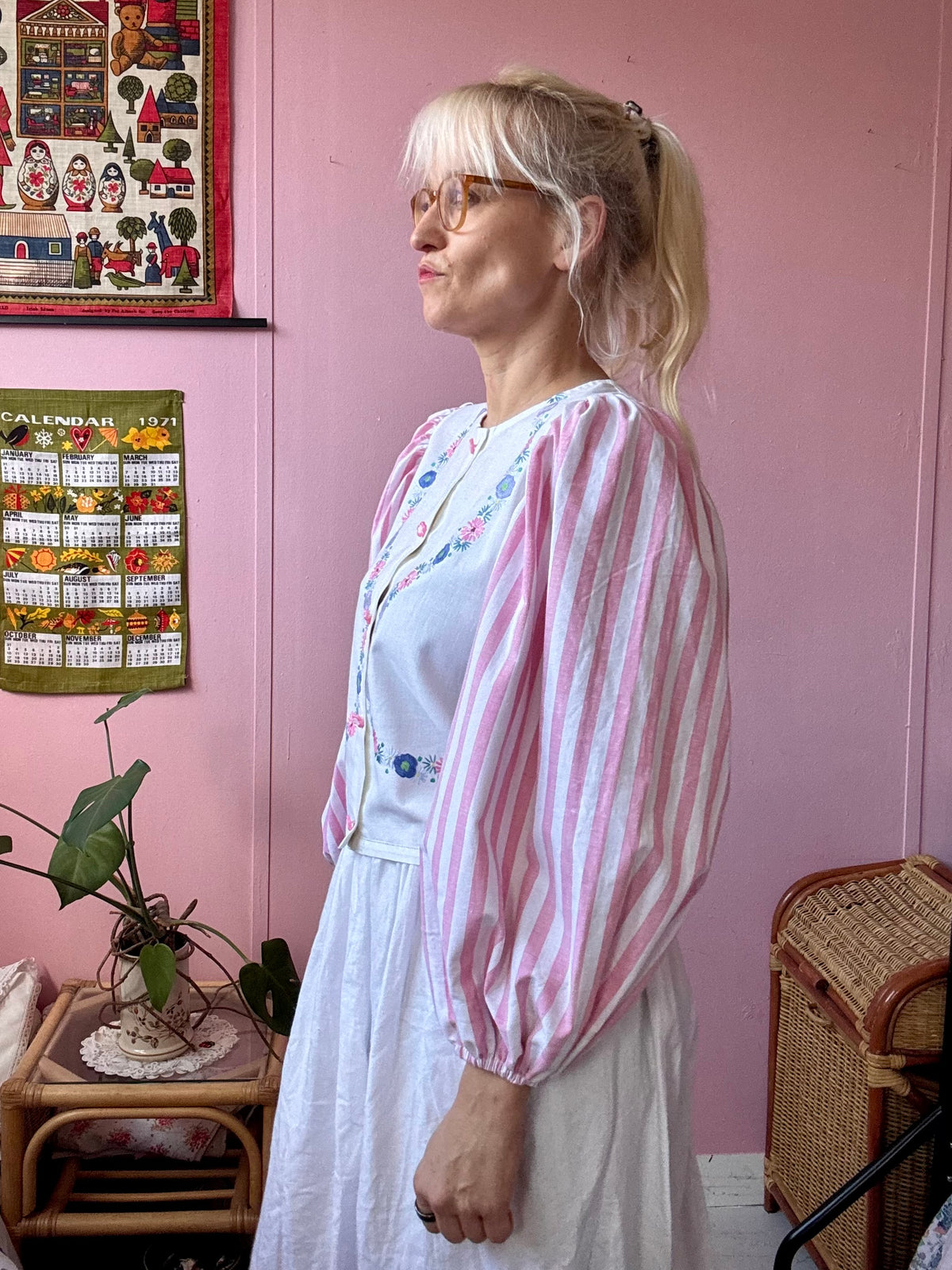 Floral and stripes blouse