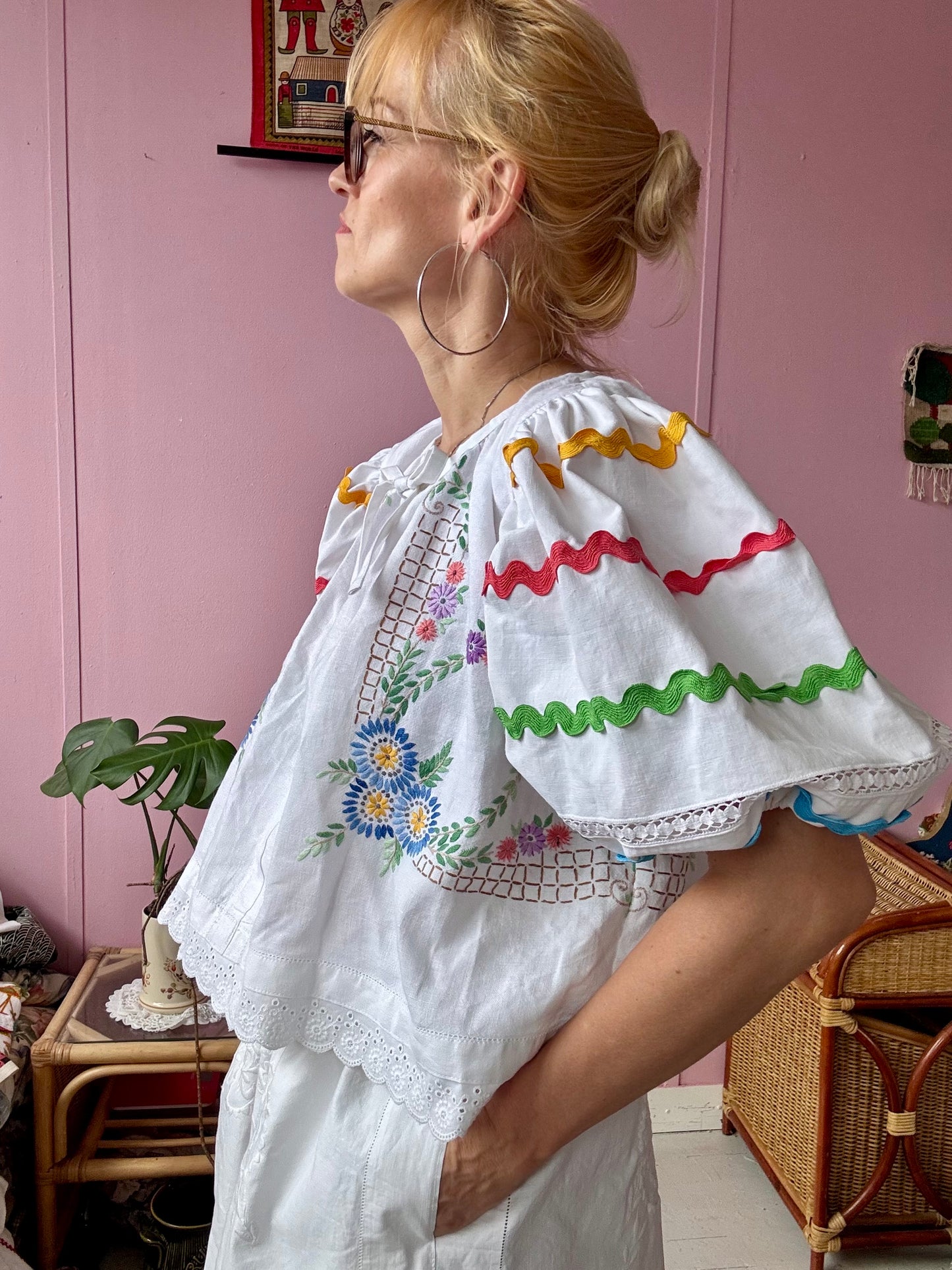 Embroidery and ric rac blouse