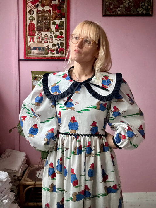 Paddington bear maxi dress with detachable collar