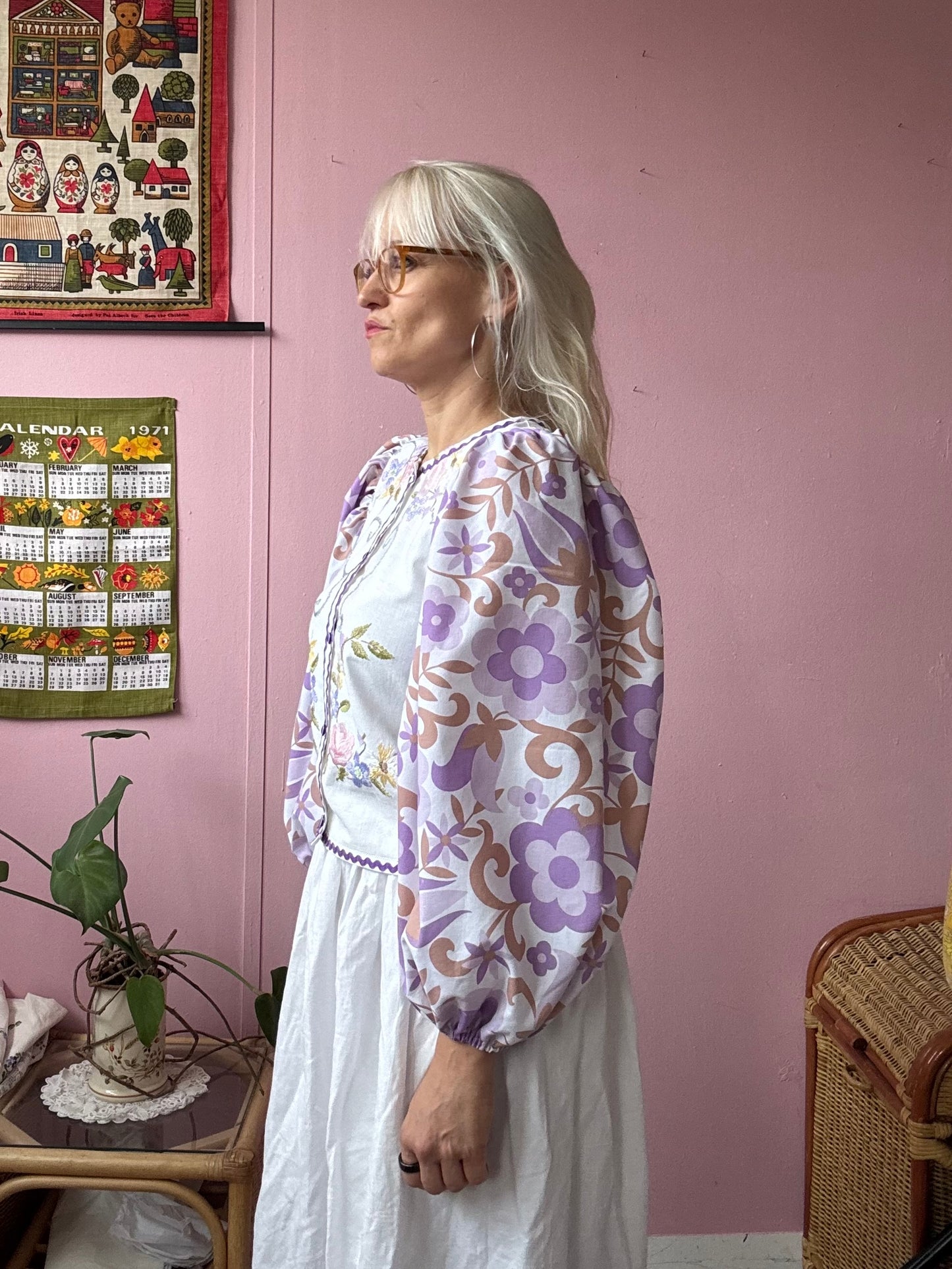 Lilac floral blouse
