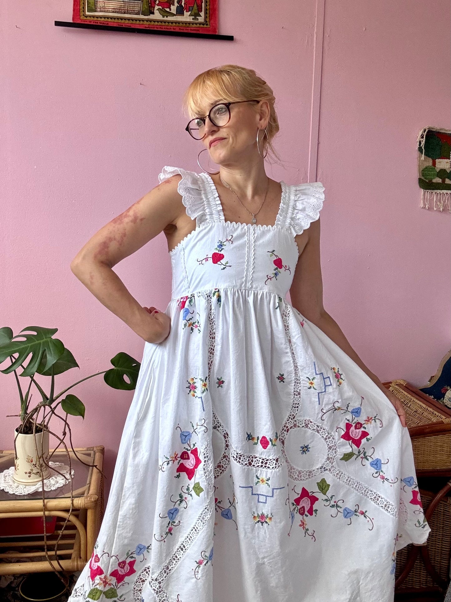 Floral maxi dress with straps