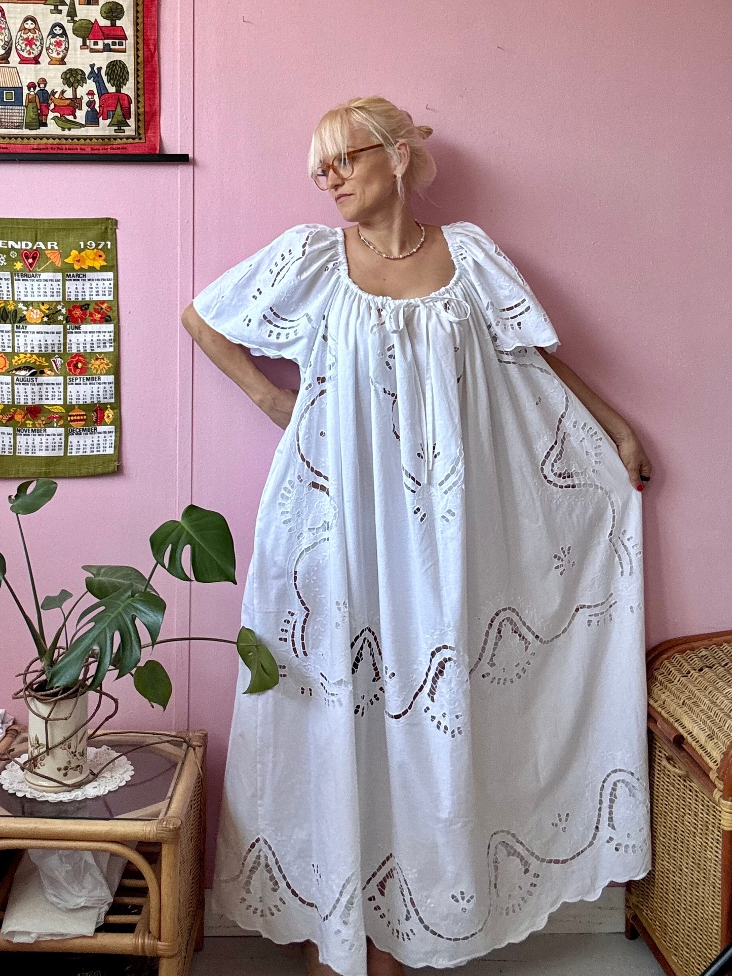 All white maxi dress