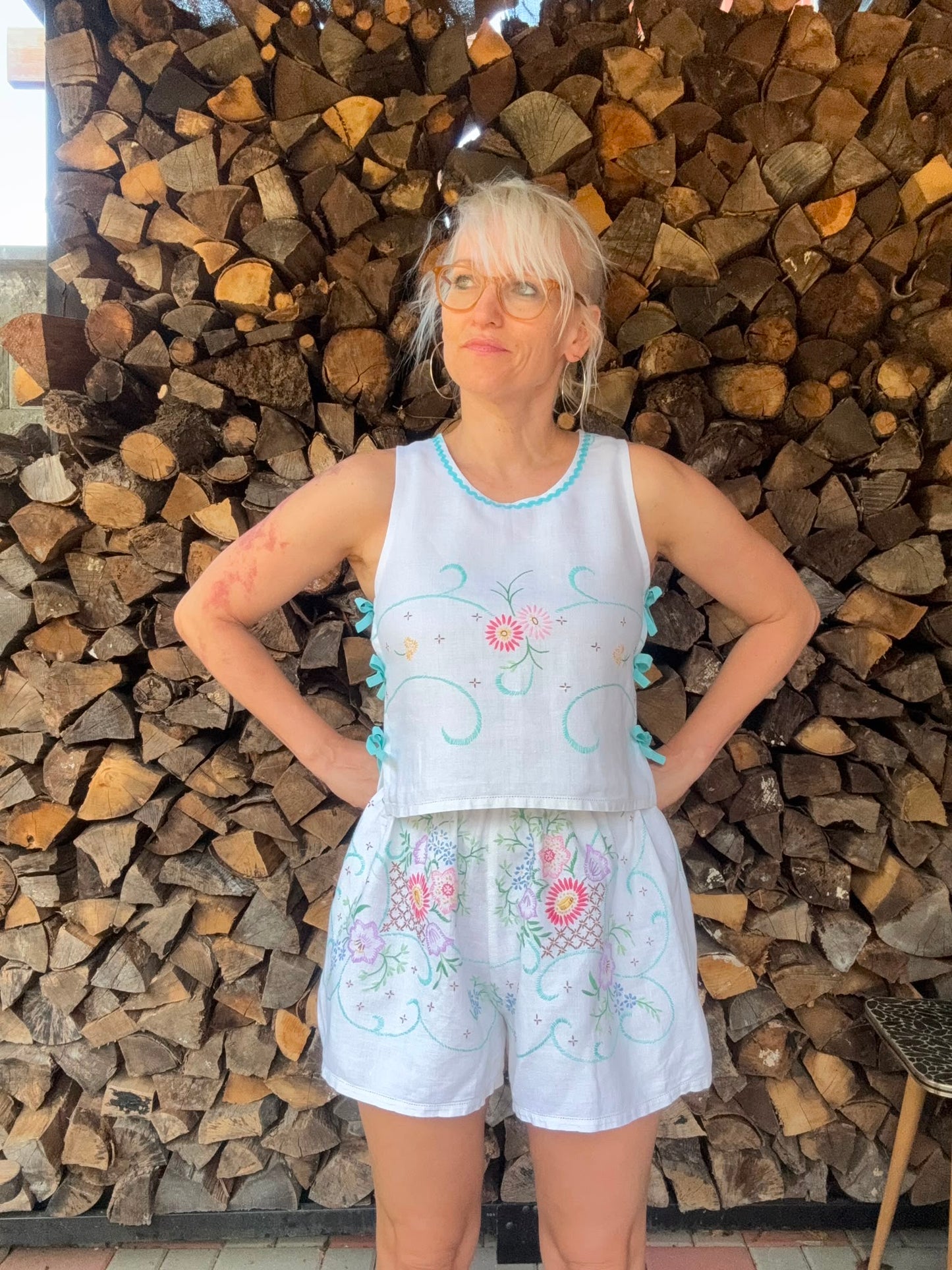 Shorts set with side bows