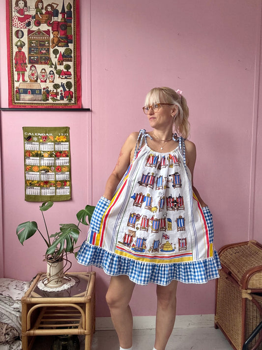 Beach vintage teatowel dress