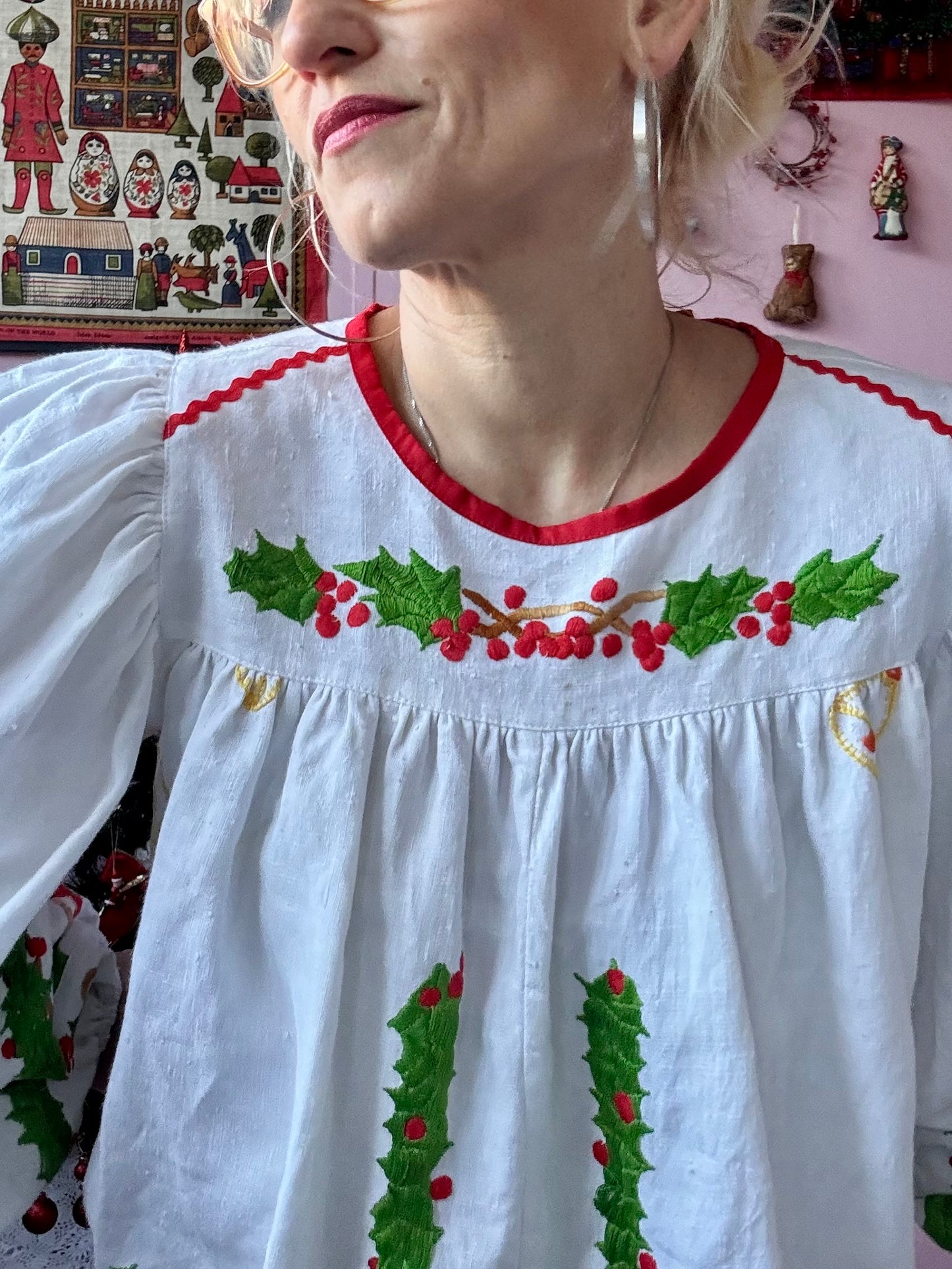 Christmas long sleeves blouse