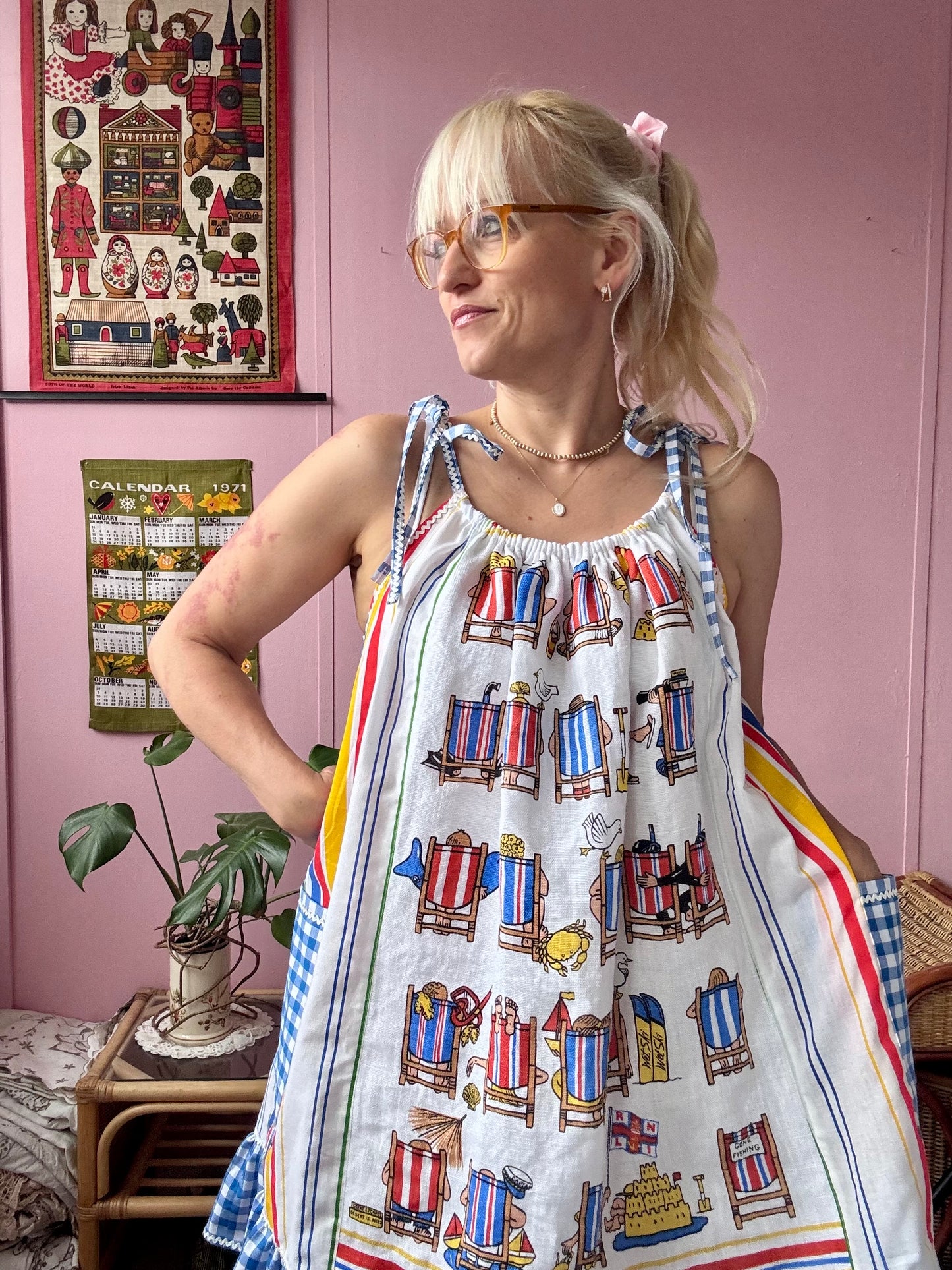 Beach vintage teatowel dress