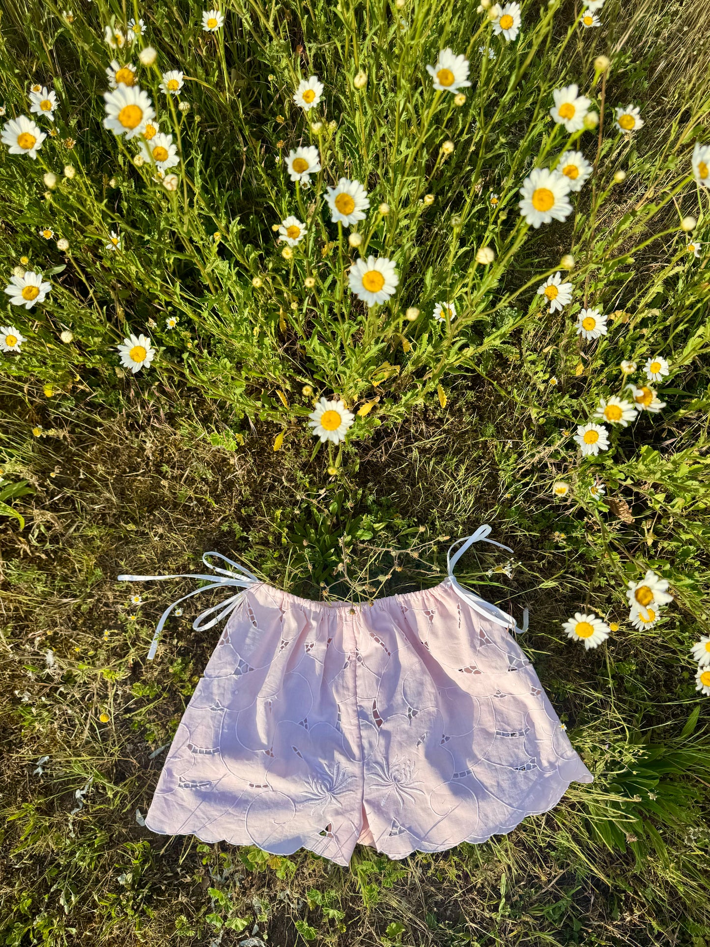Light pink floral shorts