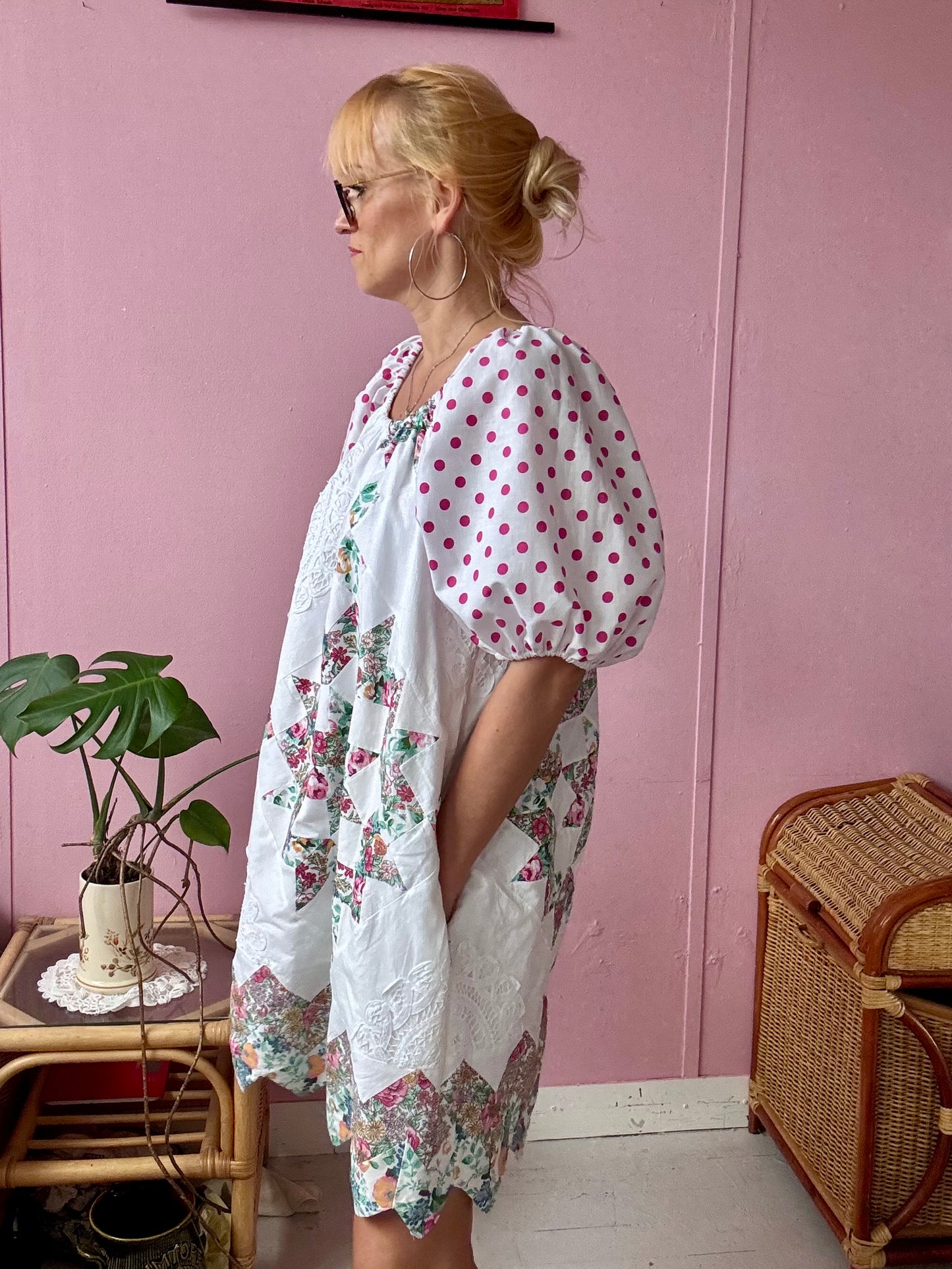 Patchwork and dots dress