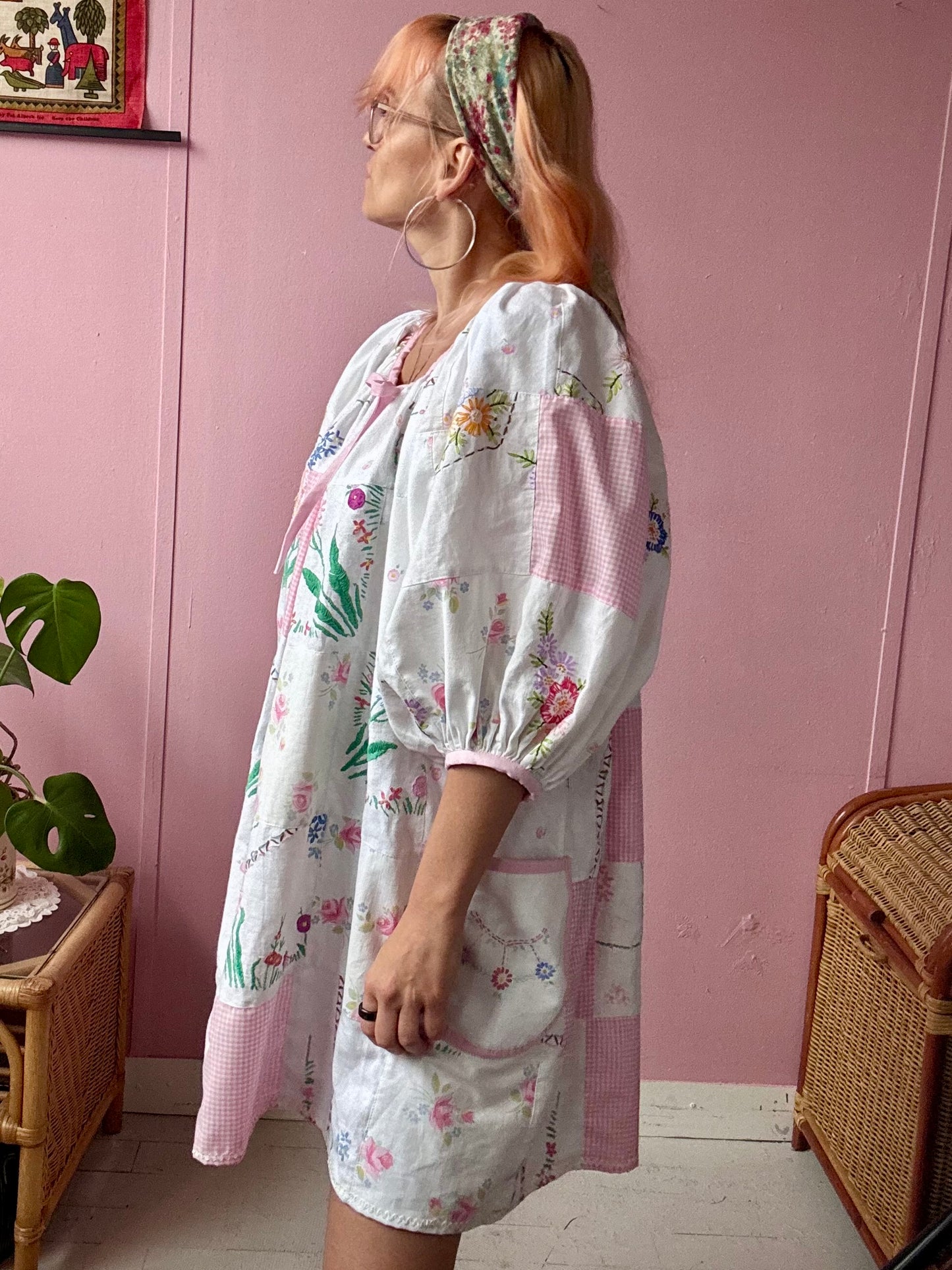 Pink patchwork dress