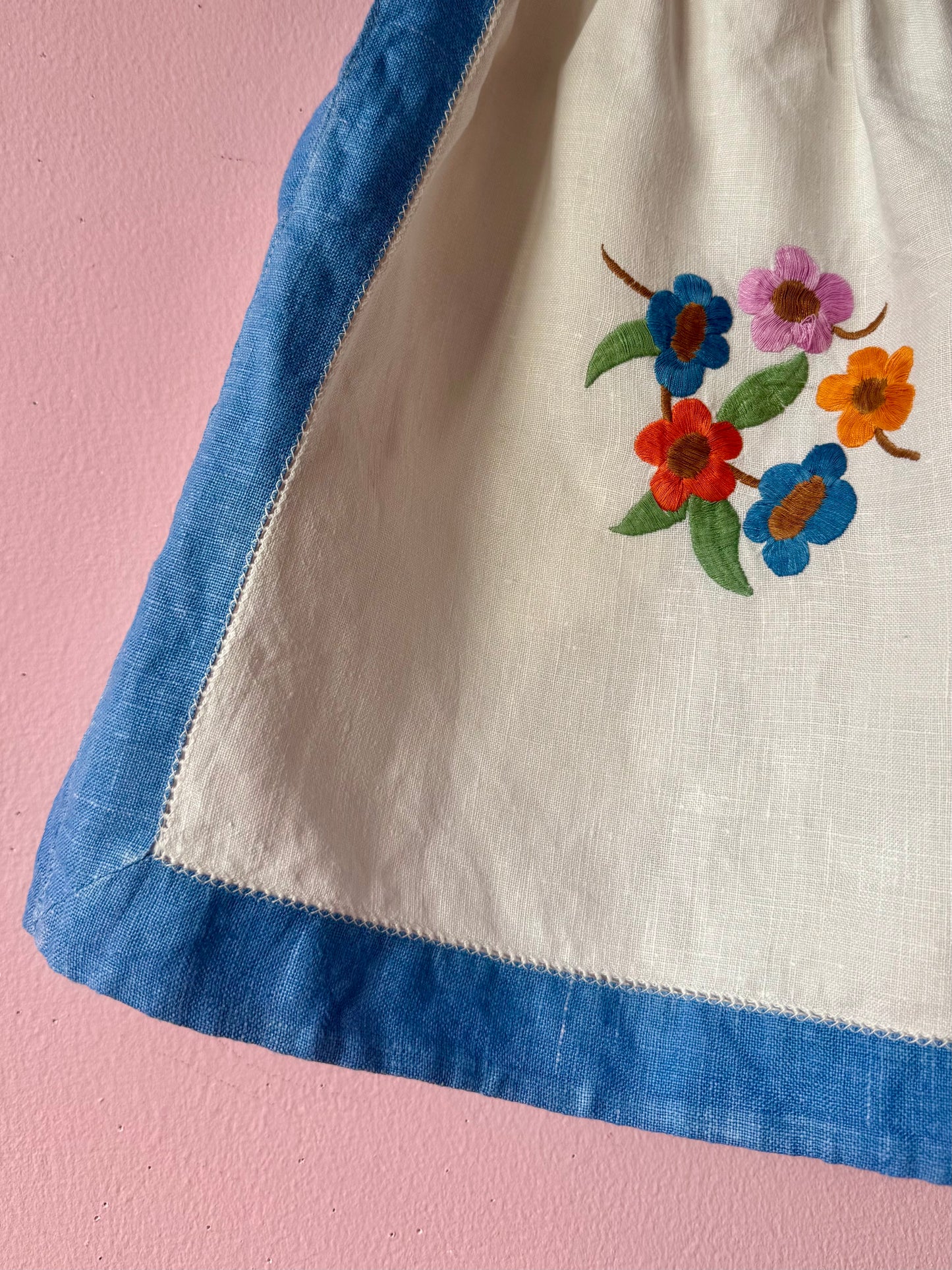 White/blue floral shorts