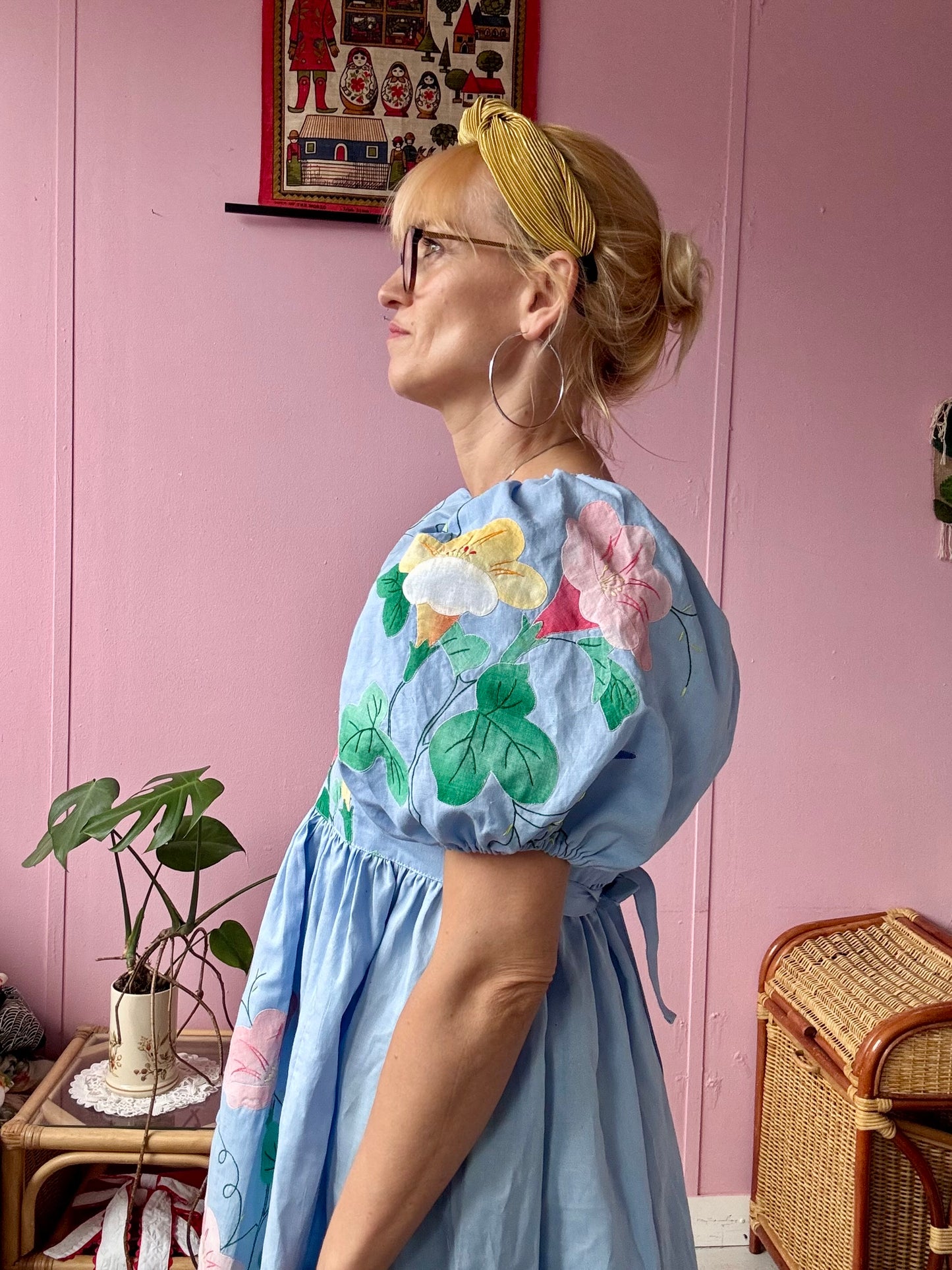 Light blue floral maxi dress