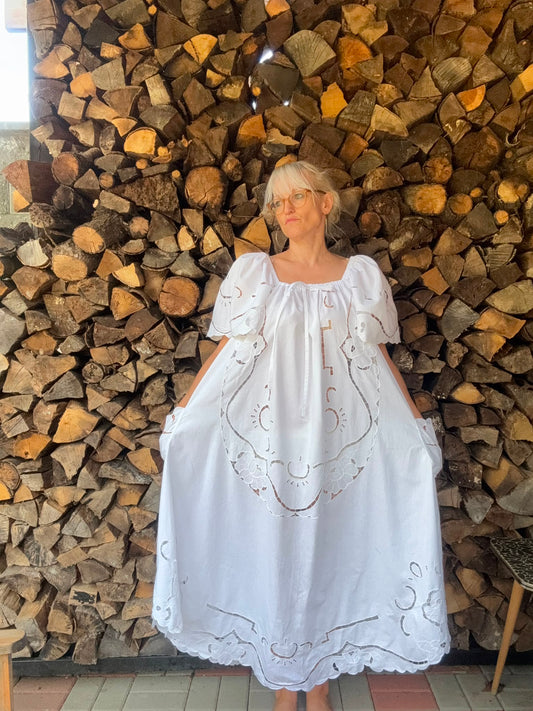 All white maxi dress