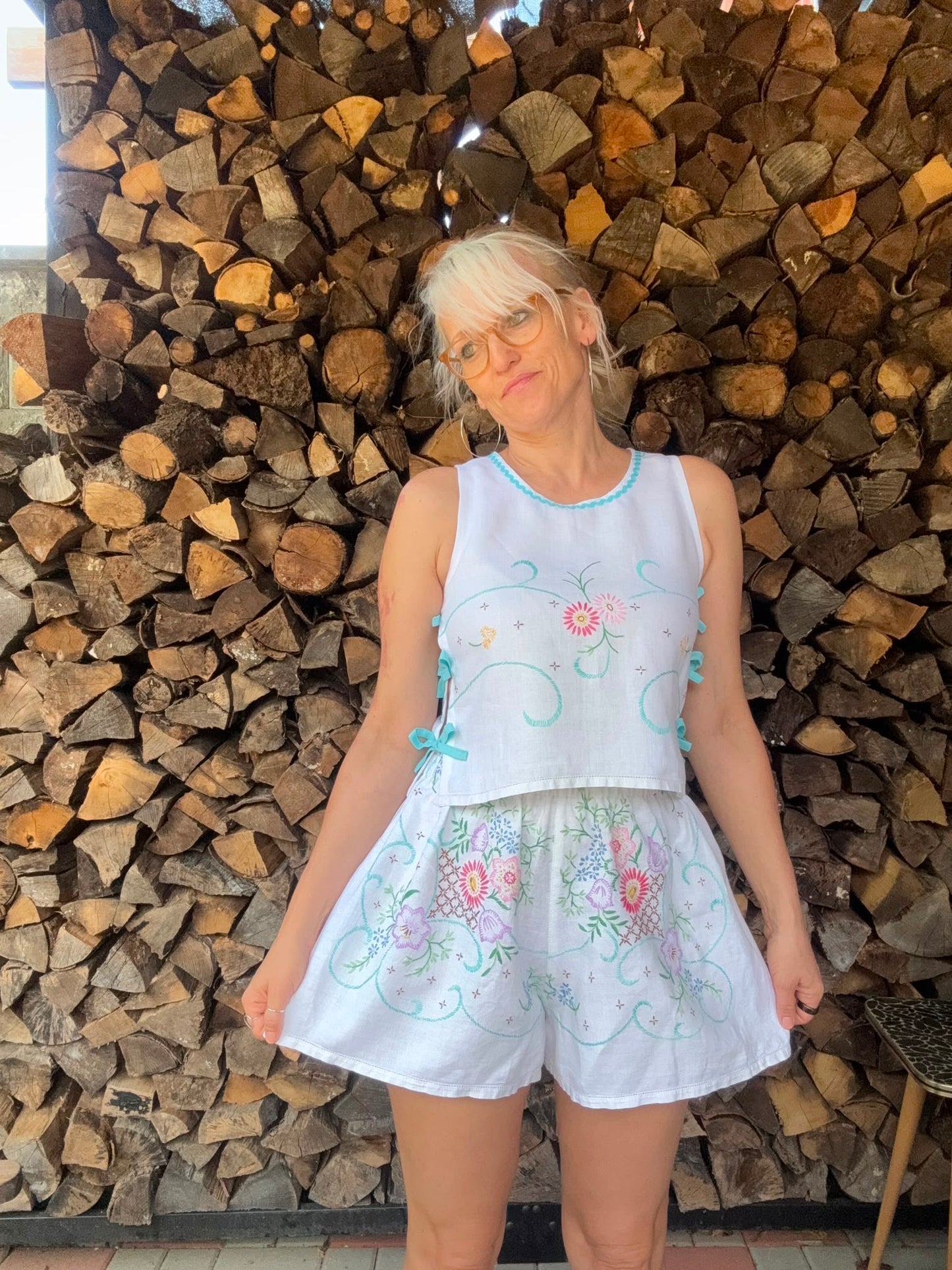 Shorts set with side bows