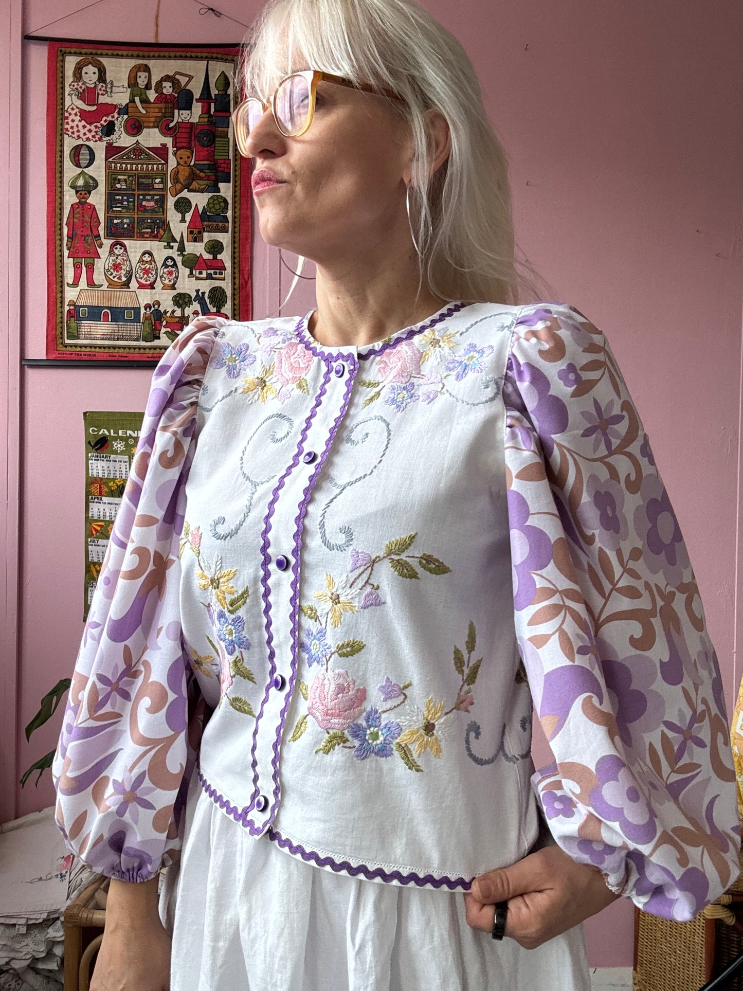 Lilac floral blouse