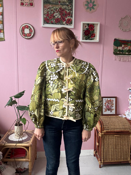 Green floral jacket