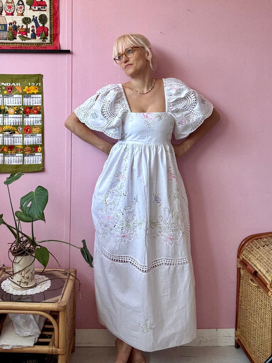 Floral and lace maxi dress