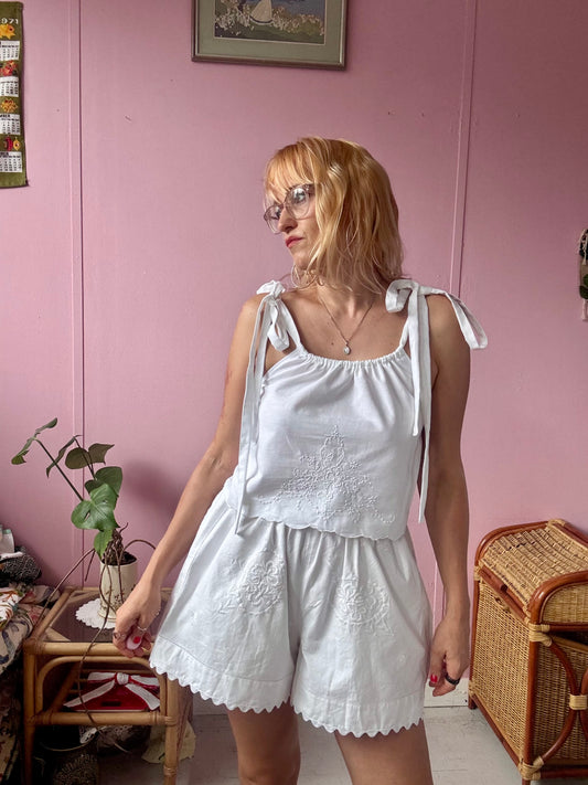 White embroidery top