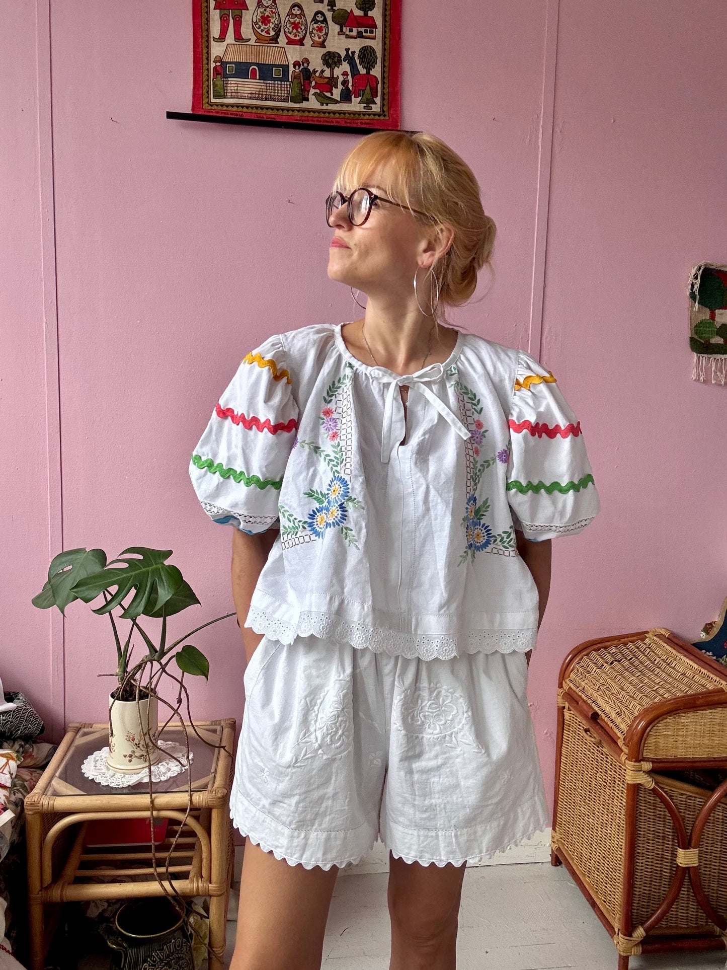 Embroidery and ric rac blouse