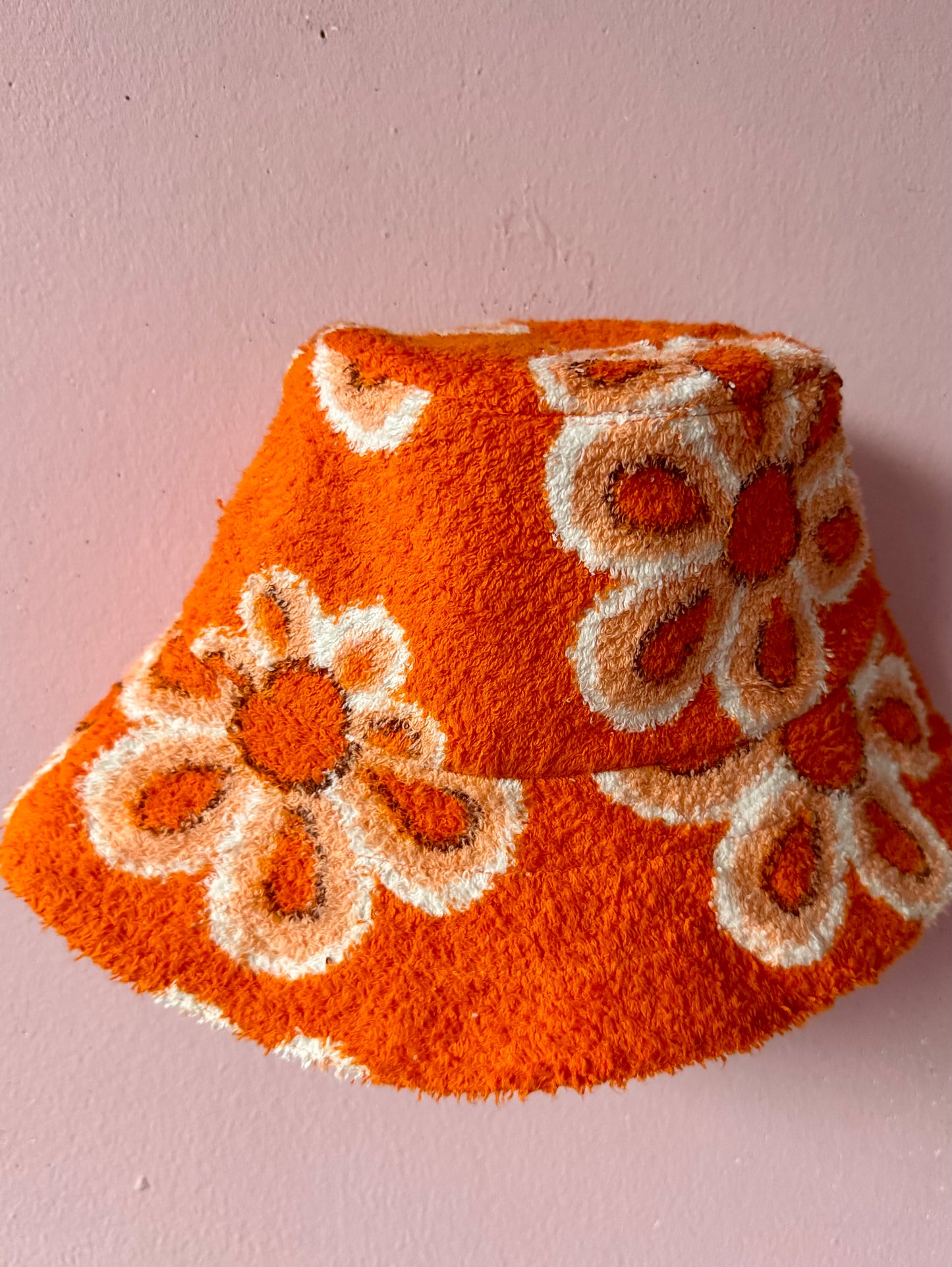 Orange floral bucket hat